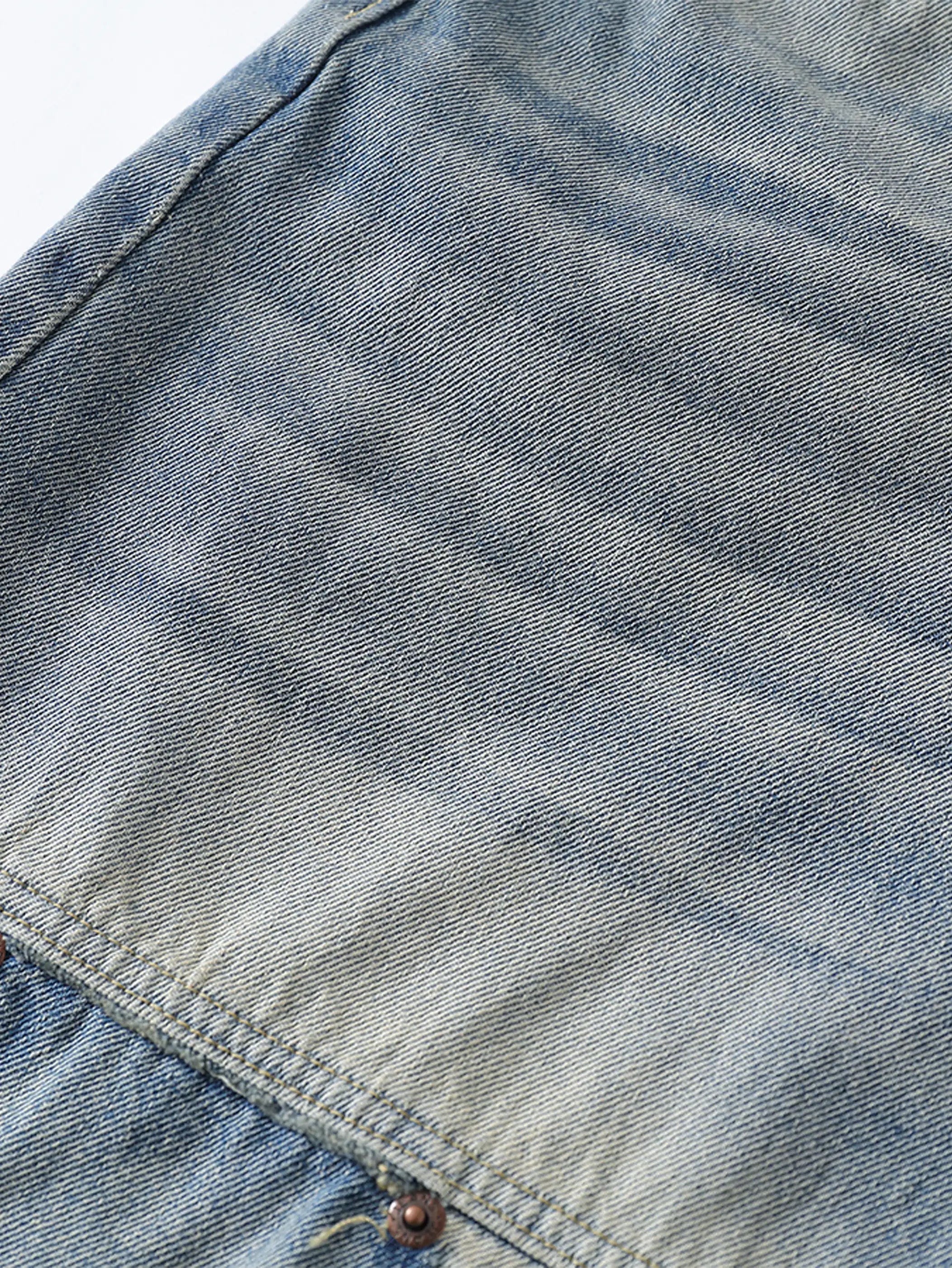 Worn-Out Vintage Denim Capri Pants-S1114