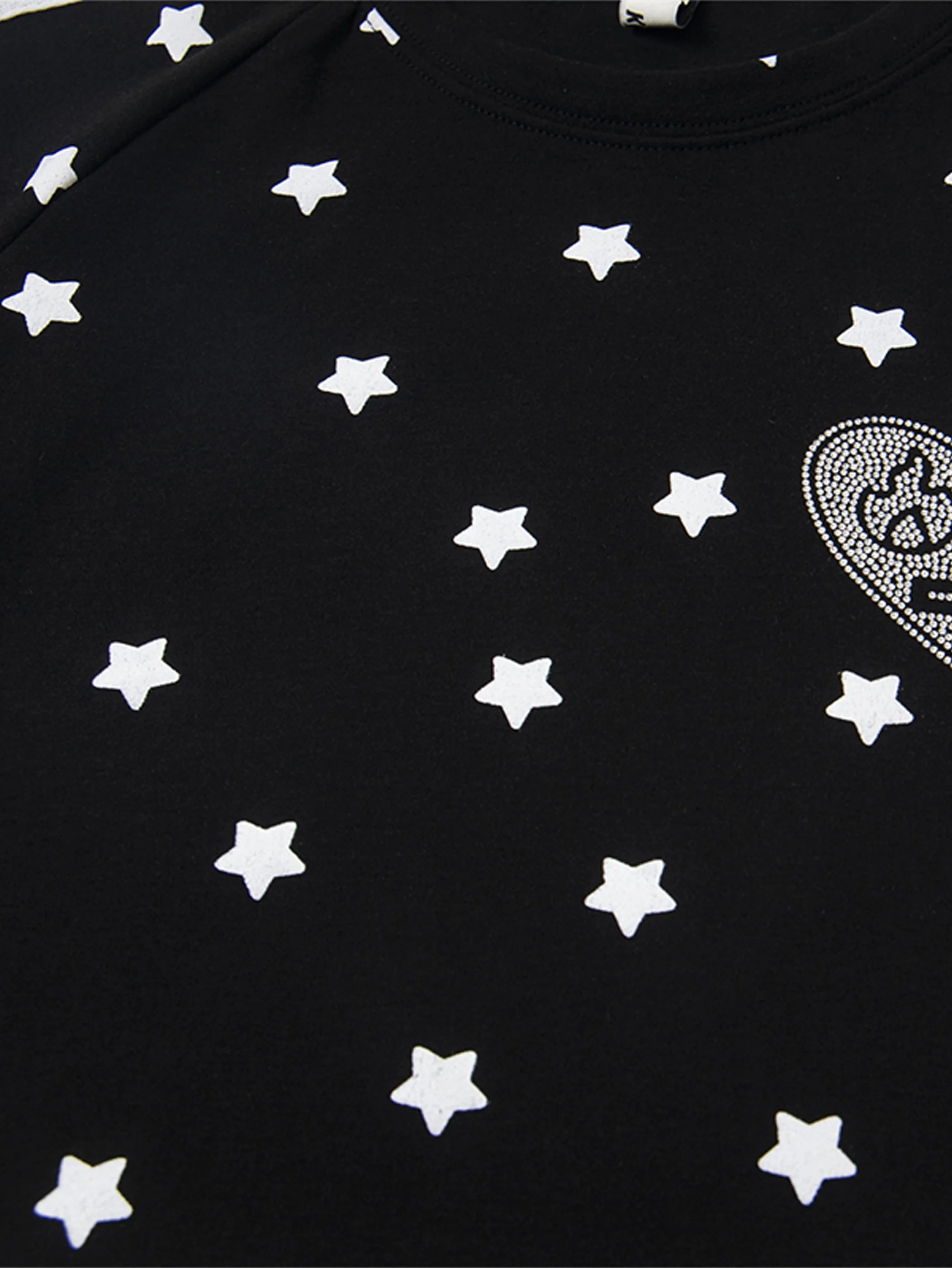 Y2K Star Print Heart Patch Sporty T-shirt-S1002
