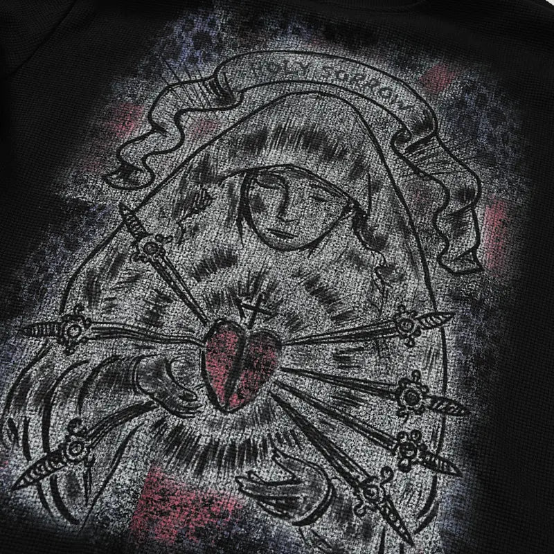 Distressed Sorrow Boxy L/S-778