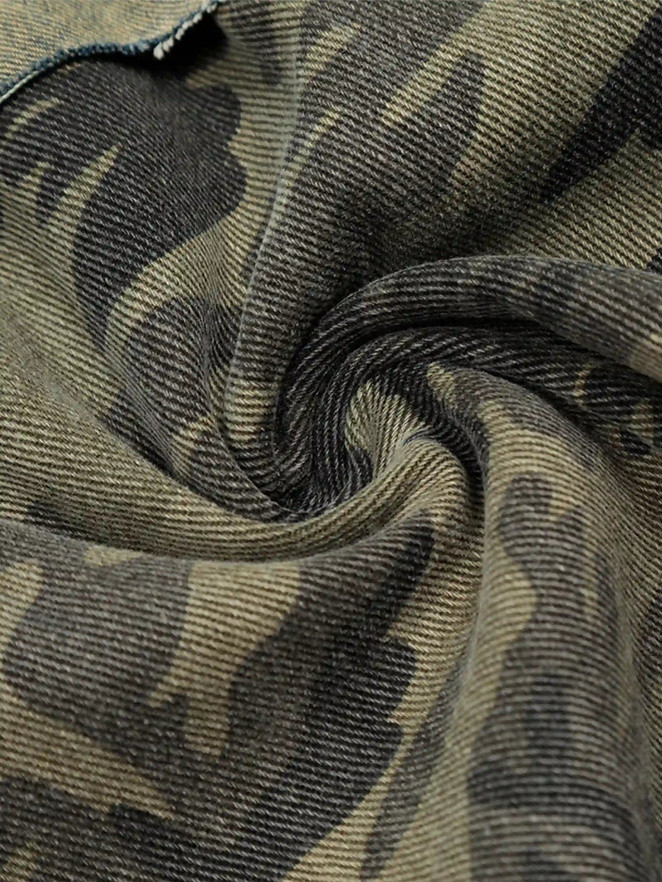 Street Camo Patchwork Denim Shorts-S1069