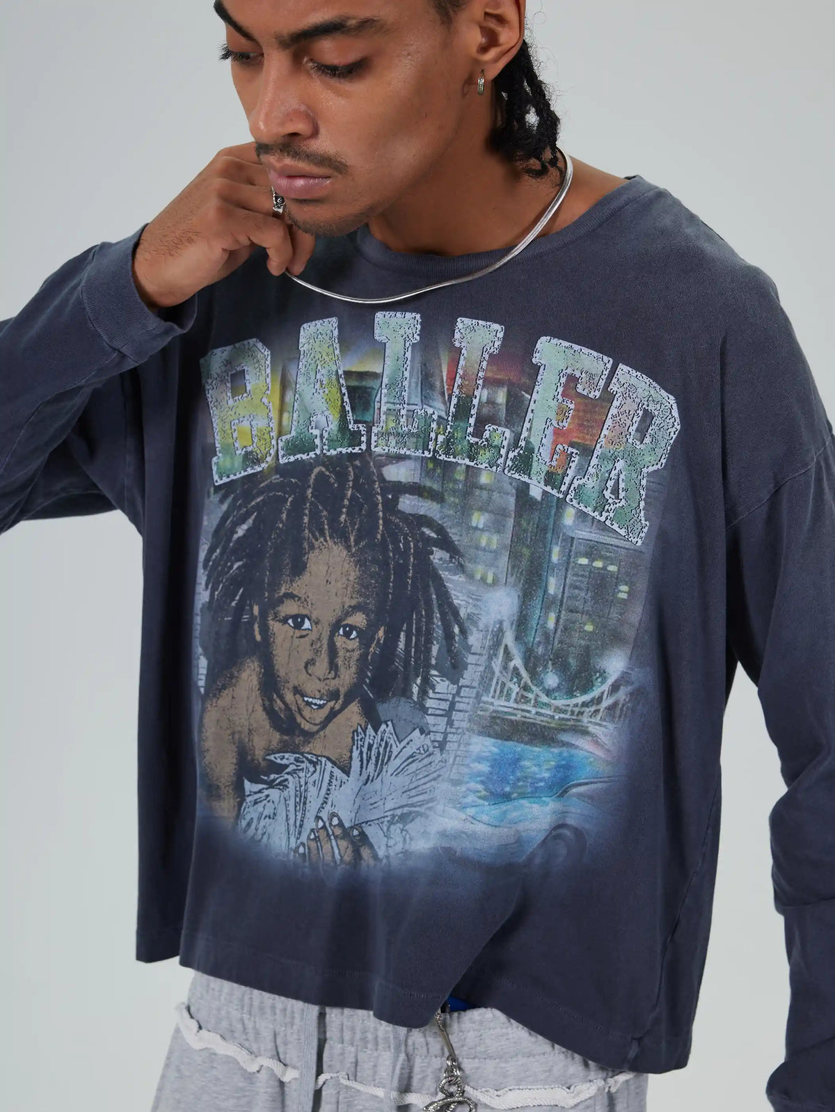 Washed Baller Cash Boxy L/S-728