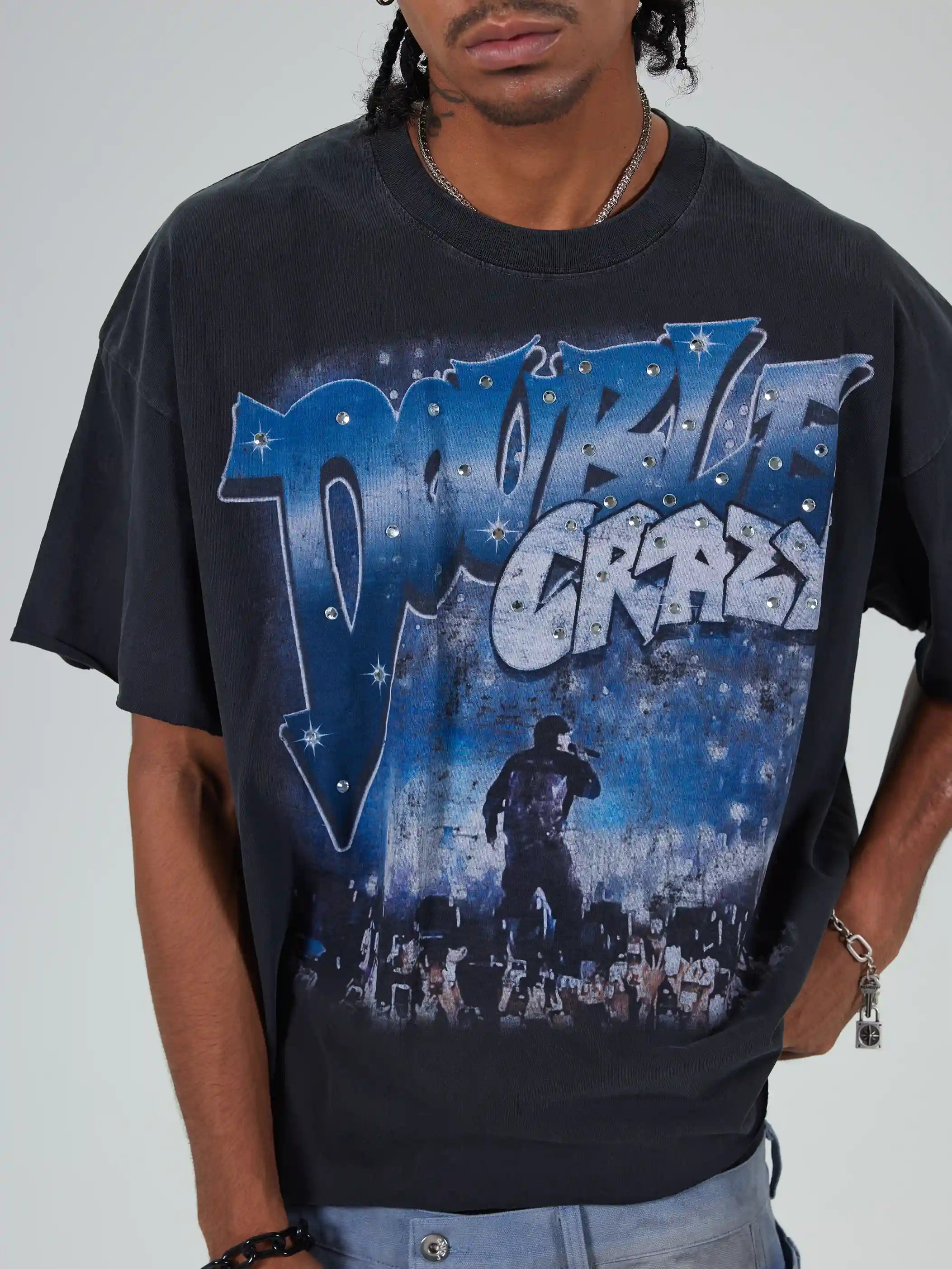 Camiseta desgastada Rockstar-617