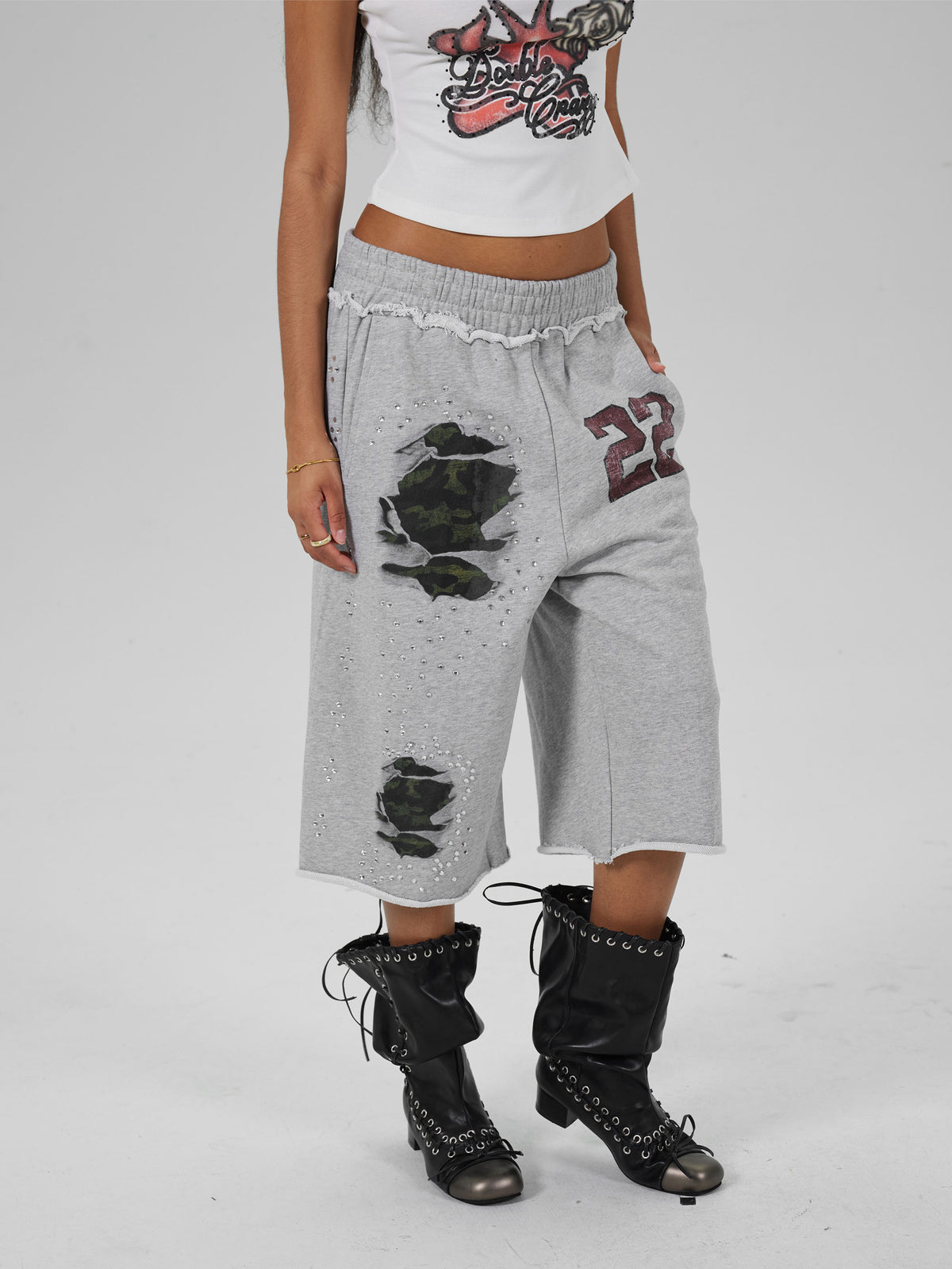 Varsity Camo Sweat Shorts-662