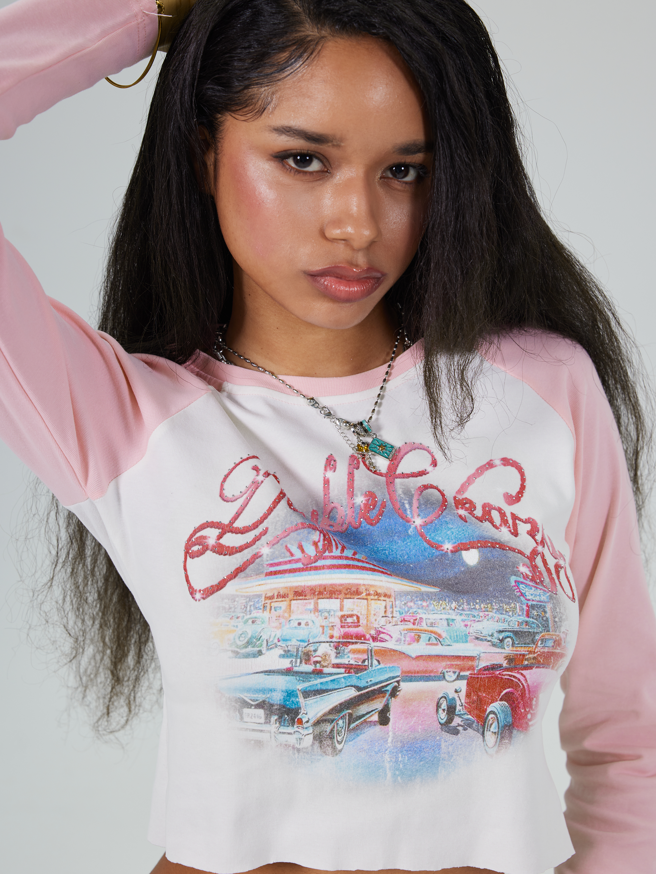 Bling Retro Car L/S Raglan-717