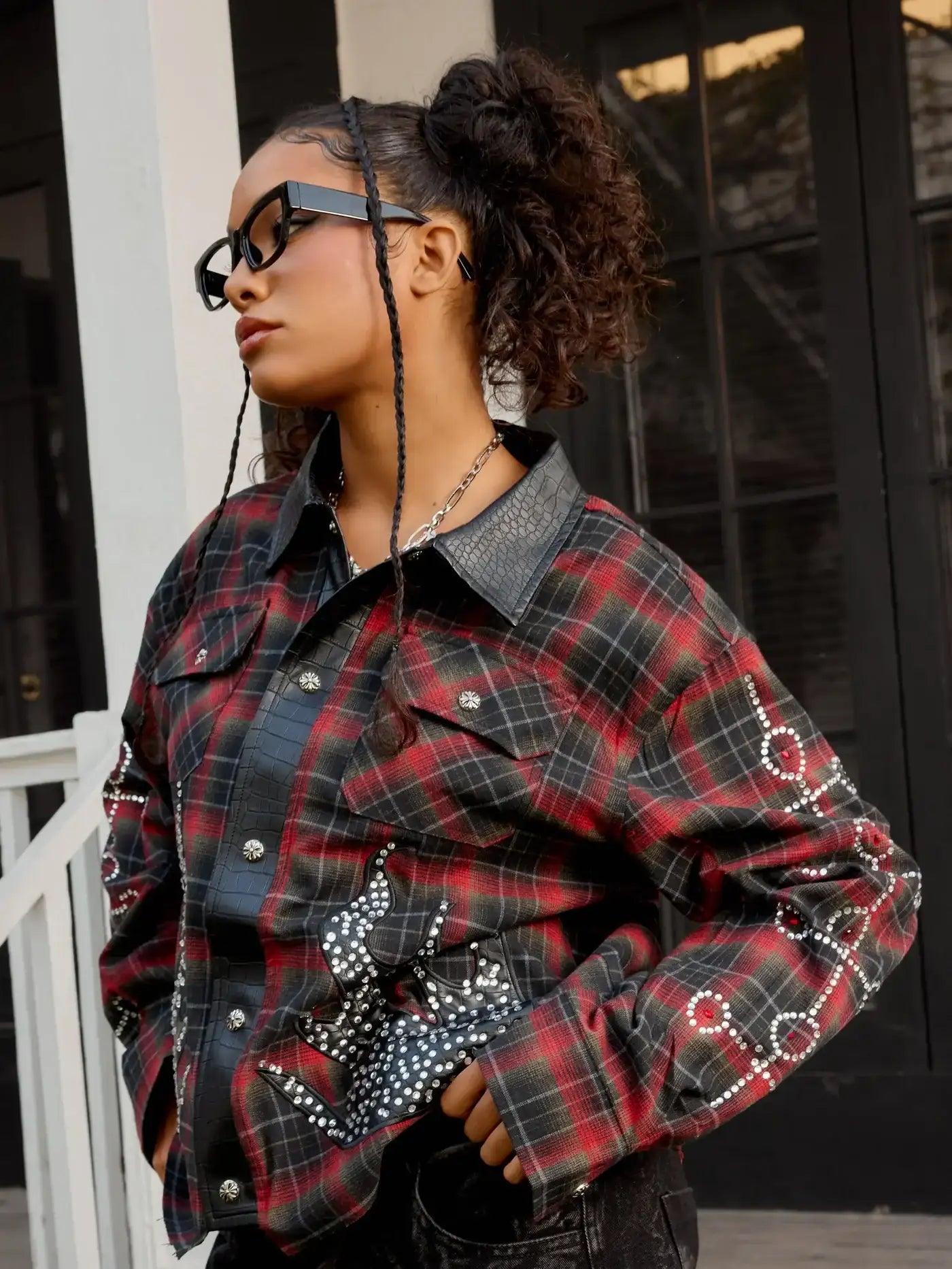 Fire Check Bling shirt-380