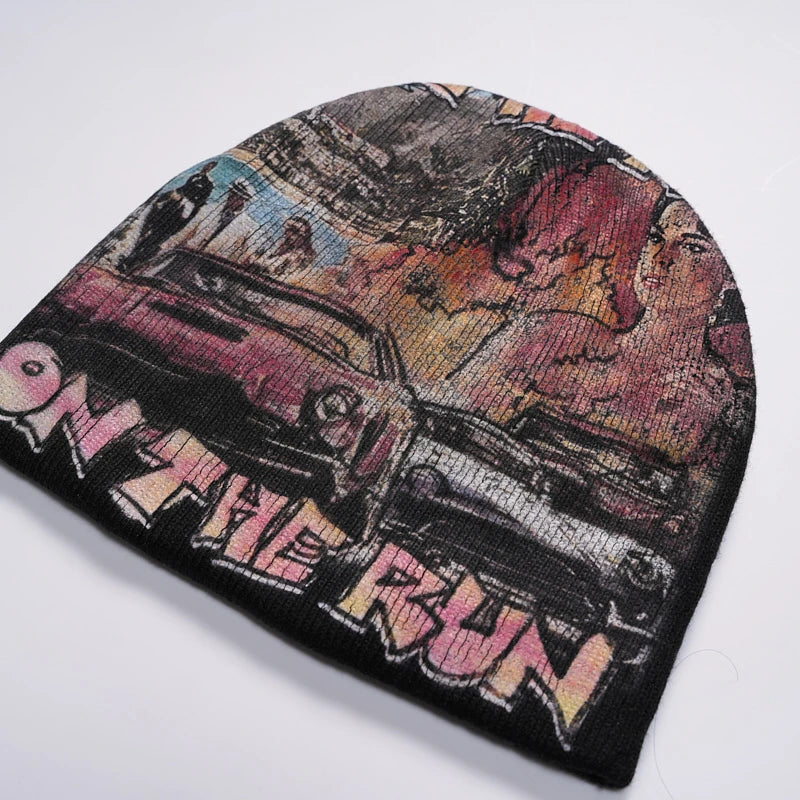 Vintage Flame Poster Beanie-708
