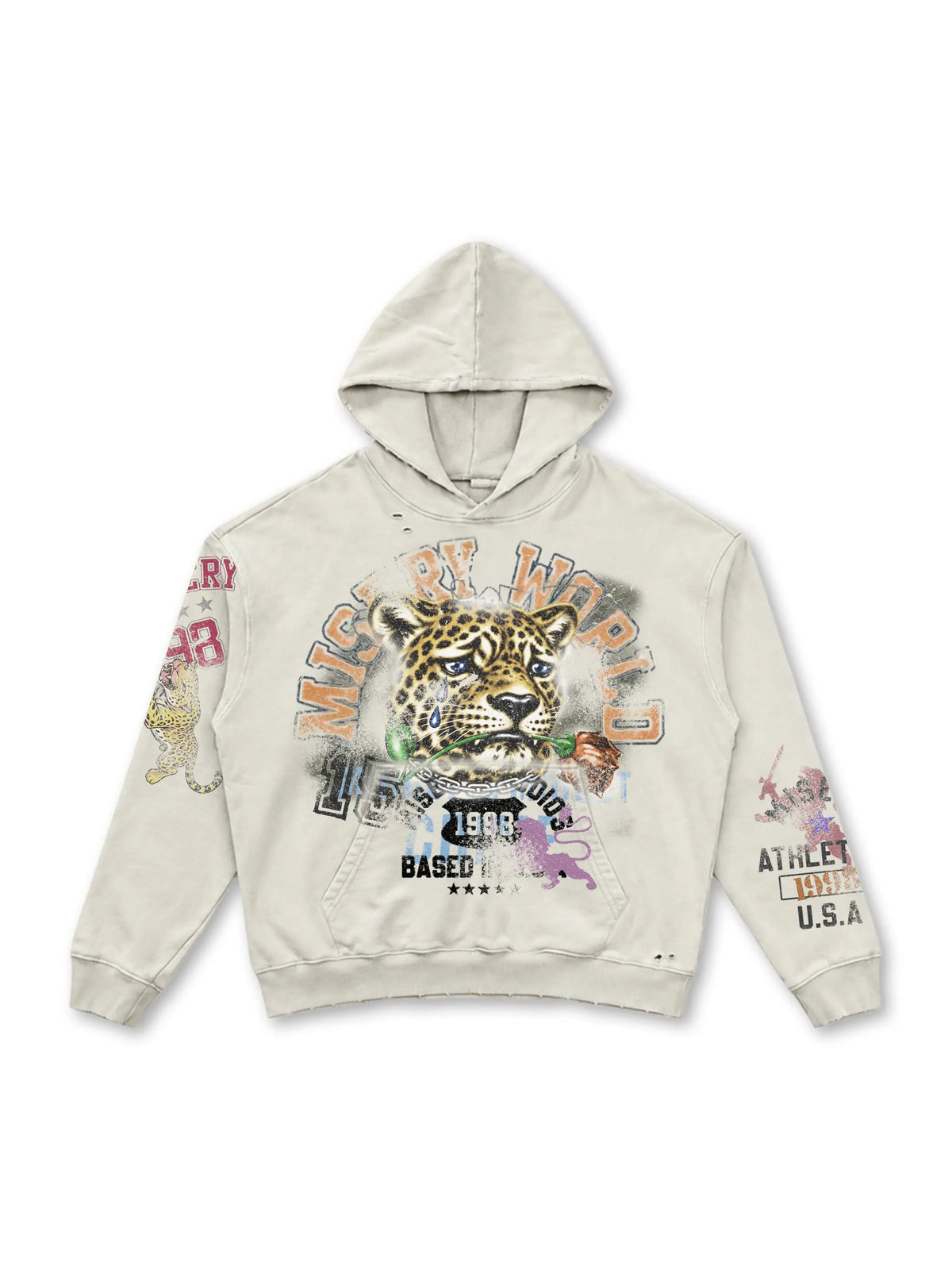 Sweat à capuche léopard Misery Rose-808