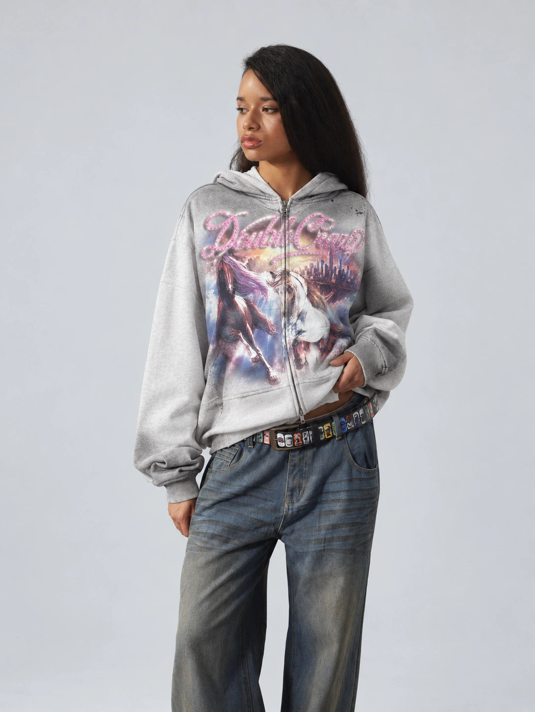 Faded Sky City Zip Hoodie-724