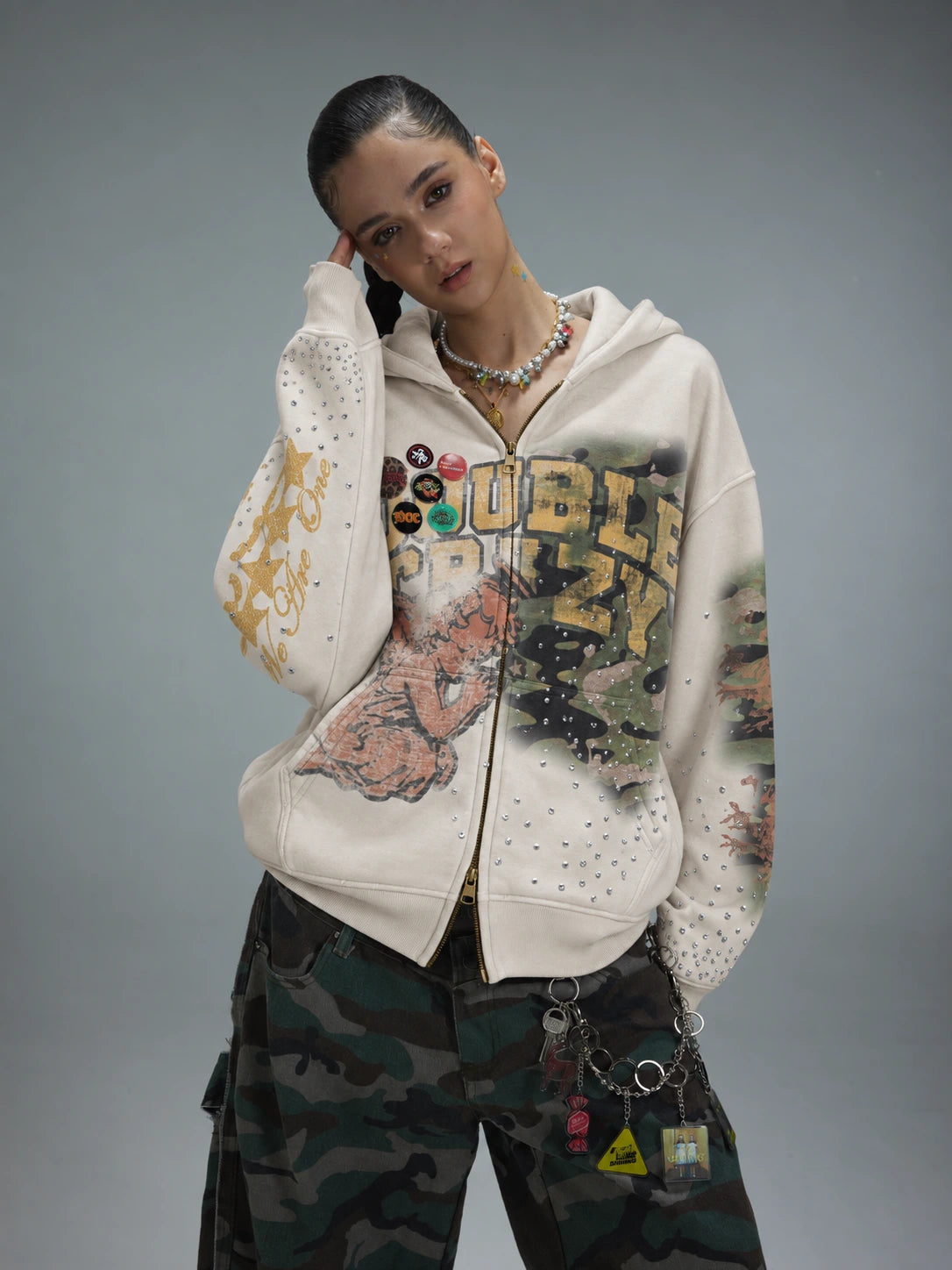 Sweat à capuche zippé Royal Angel-757
