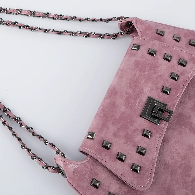Y2K Studded Washed Envelope Bag-S1225
