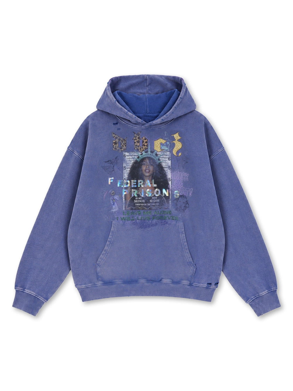 400G Distressed Mugshot Hoodie-785