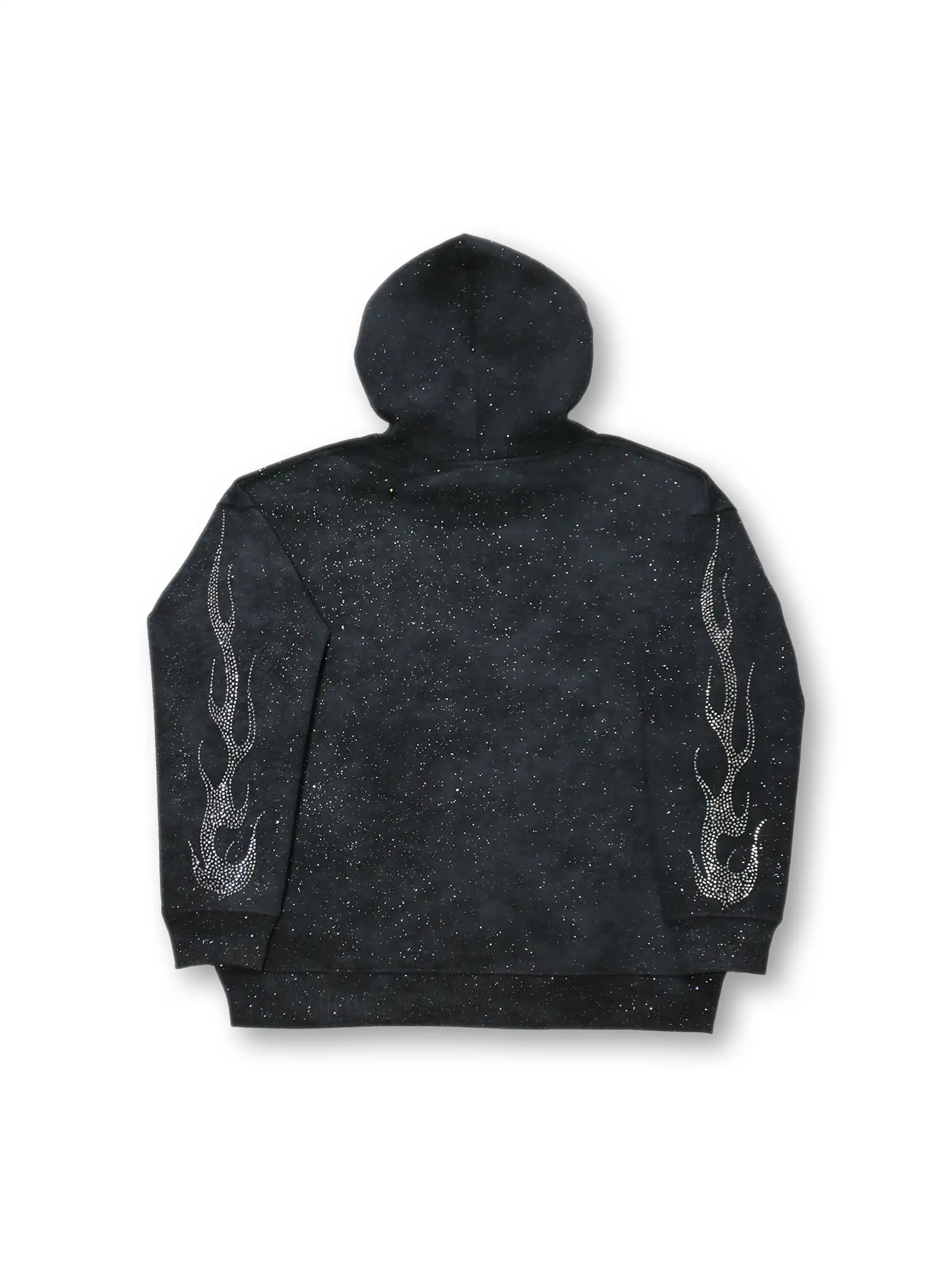 Sweat à capuche vintage dégradé de diamants DOUBLECRAZY Flame Man