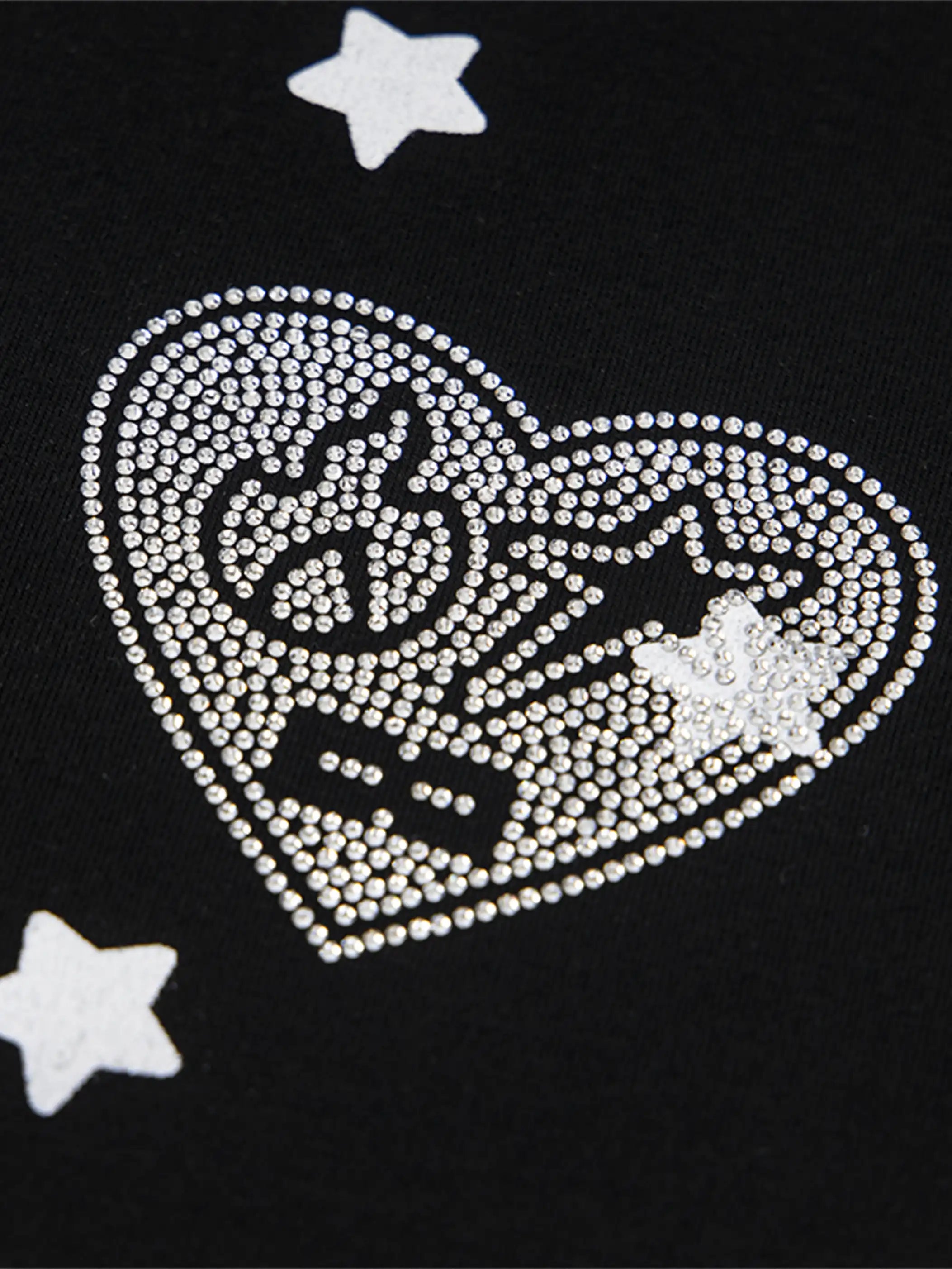 Y2K Star Print Heart Patch Sporty T-shirt-S1002