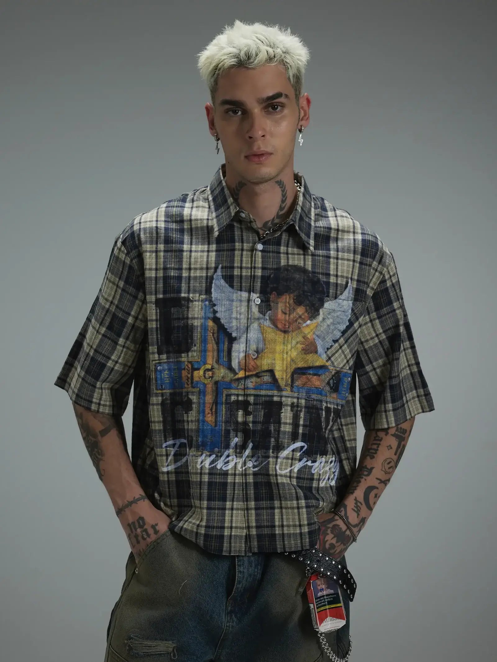 L.A. Grunge Cracked Cherub Shirt-427