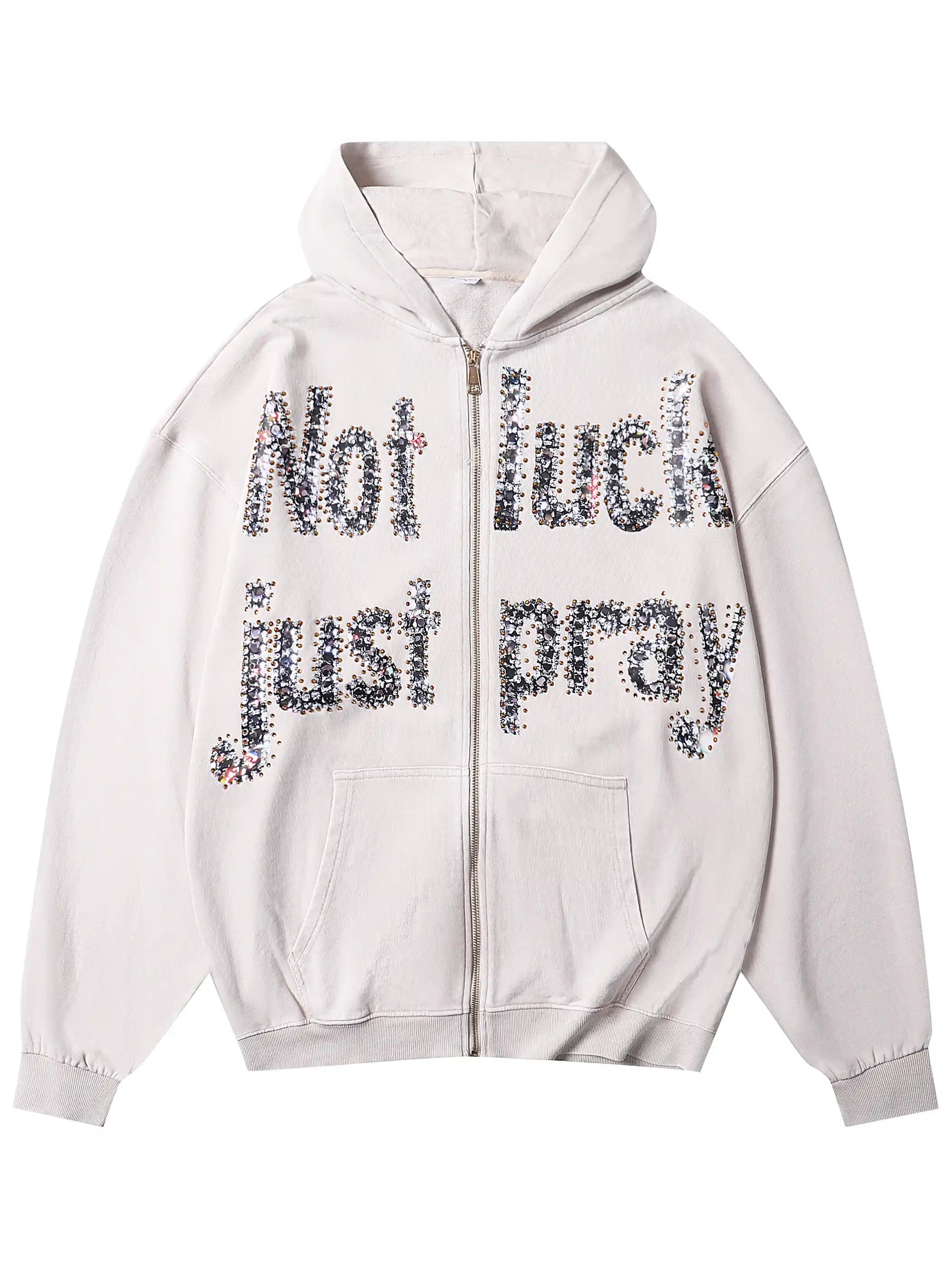 Diamond Graffiti No Luck Just Pray Hoodie-069L