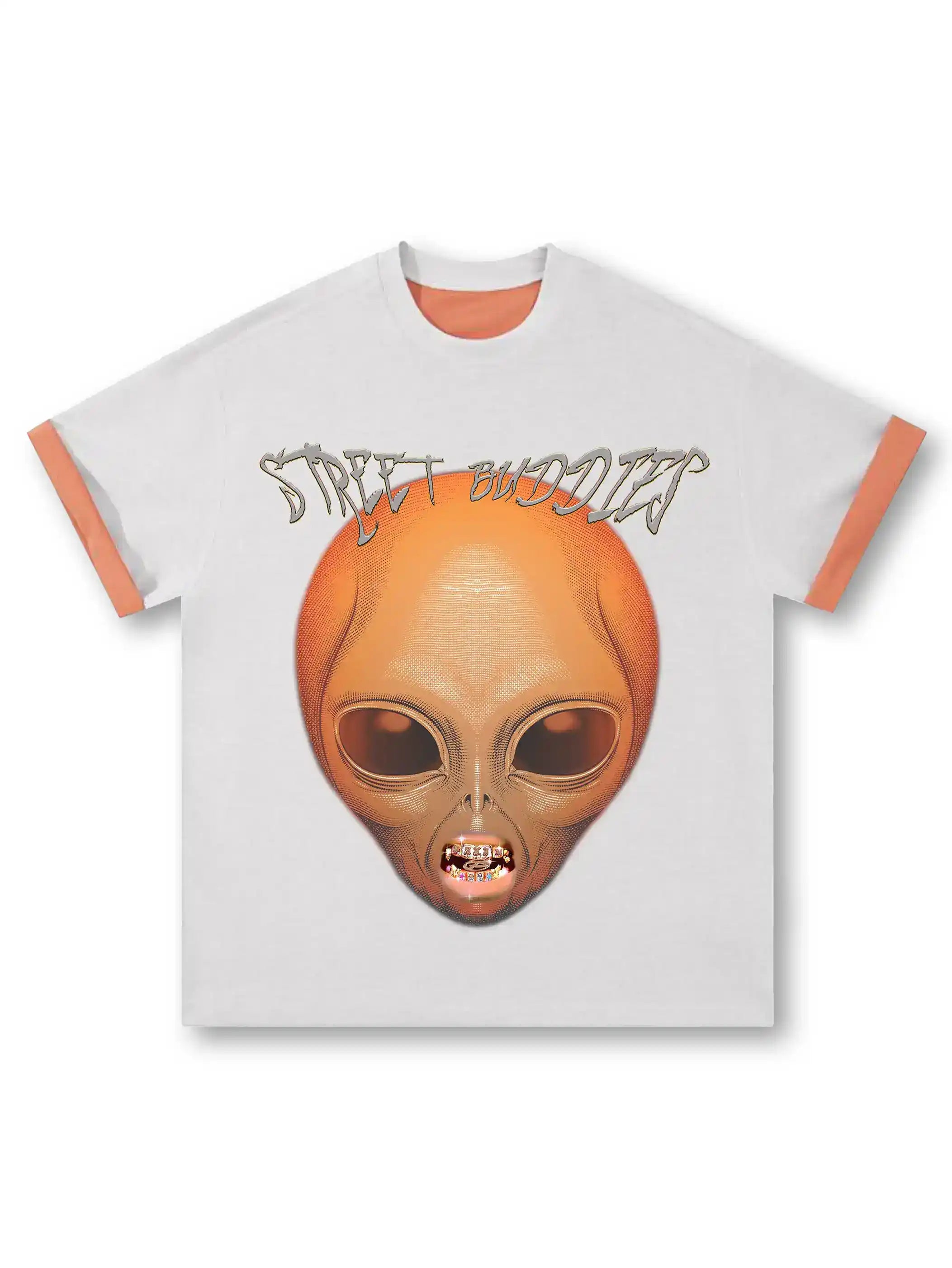 Double-Sided Two-Tone Alien Street Buddies T-shirt-248