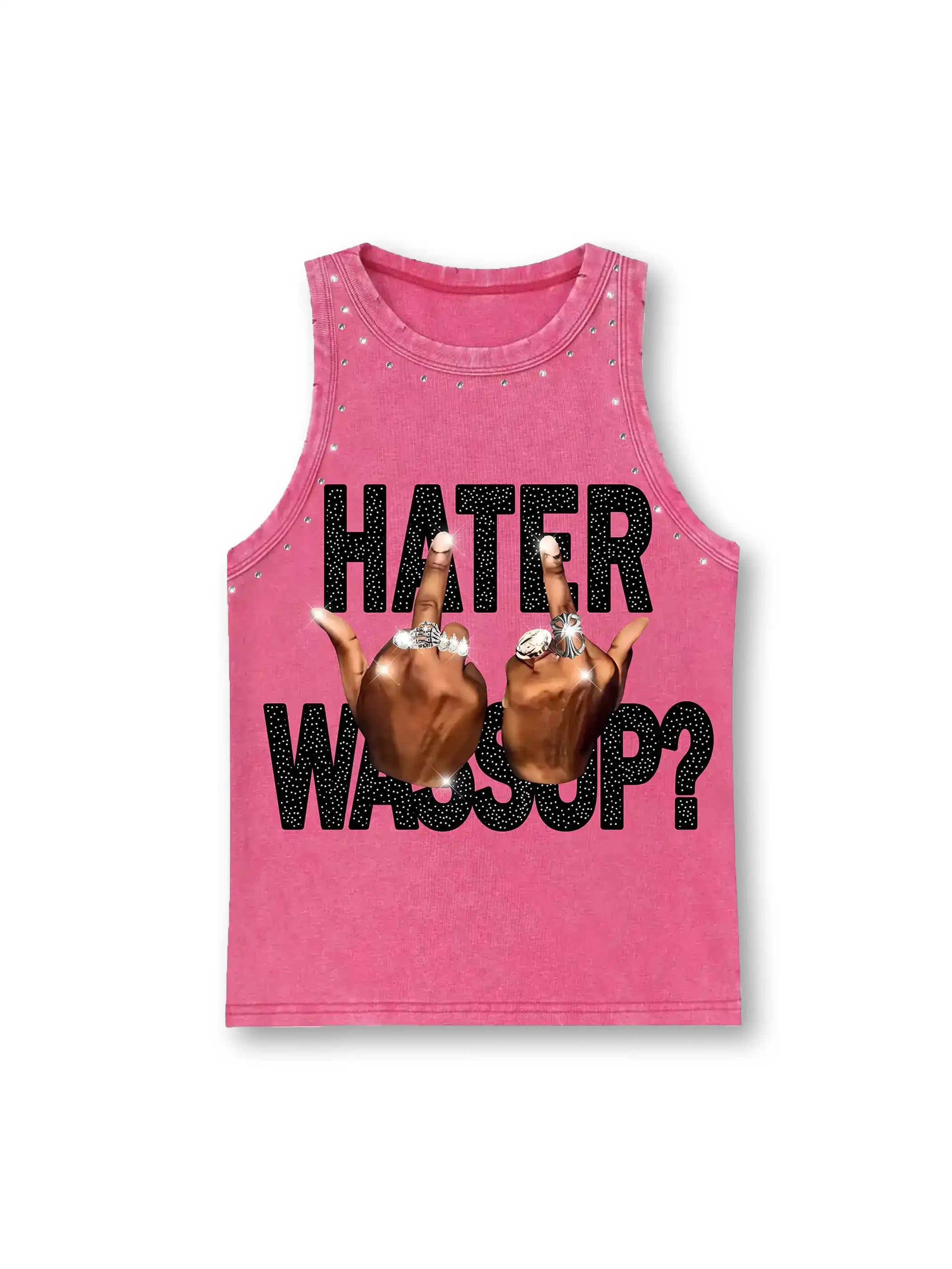 Pink Bling Middle Finger Vest-249