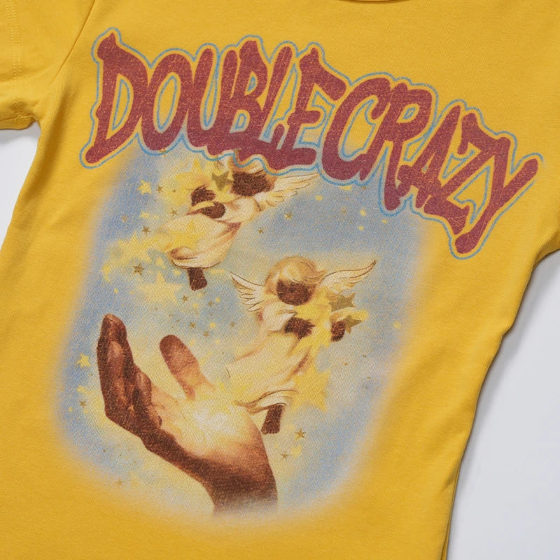 Y2K Grunge Cracked Angel Baby Tee-433