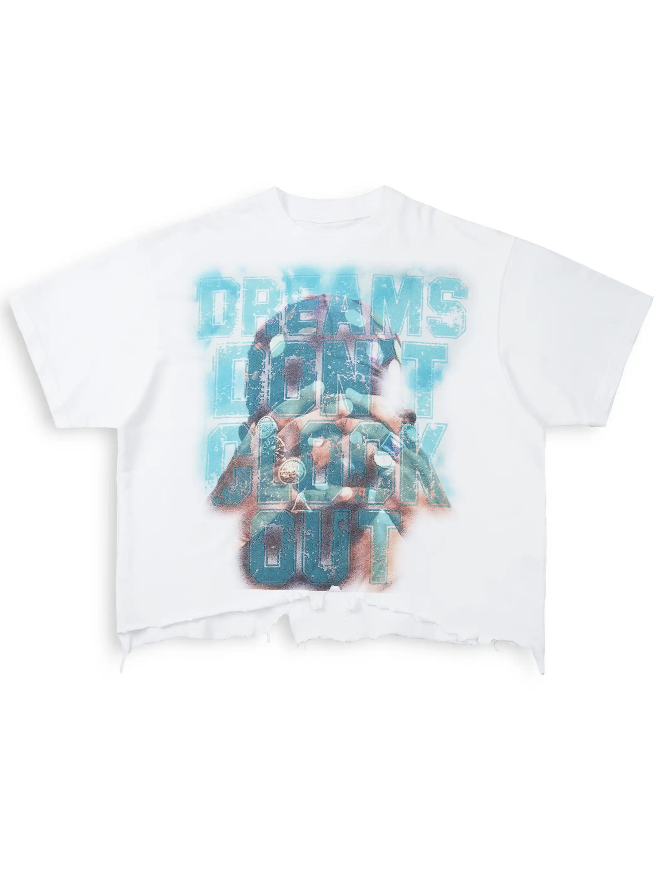 T-shirt à strass et ourlet brut Dreams-290T