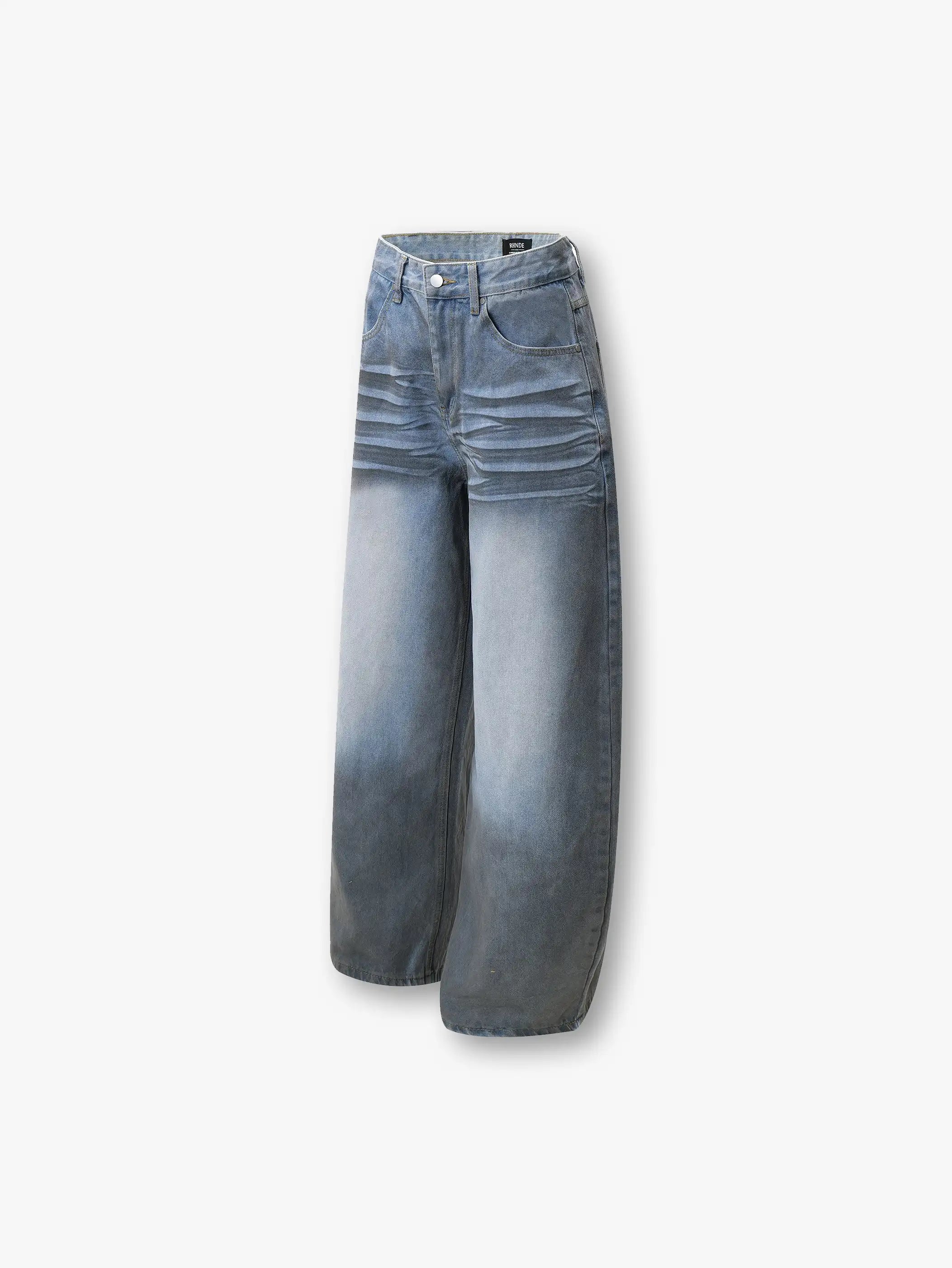 Jean en denim surdimensionné moderne avec dégradé et taille haute