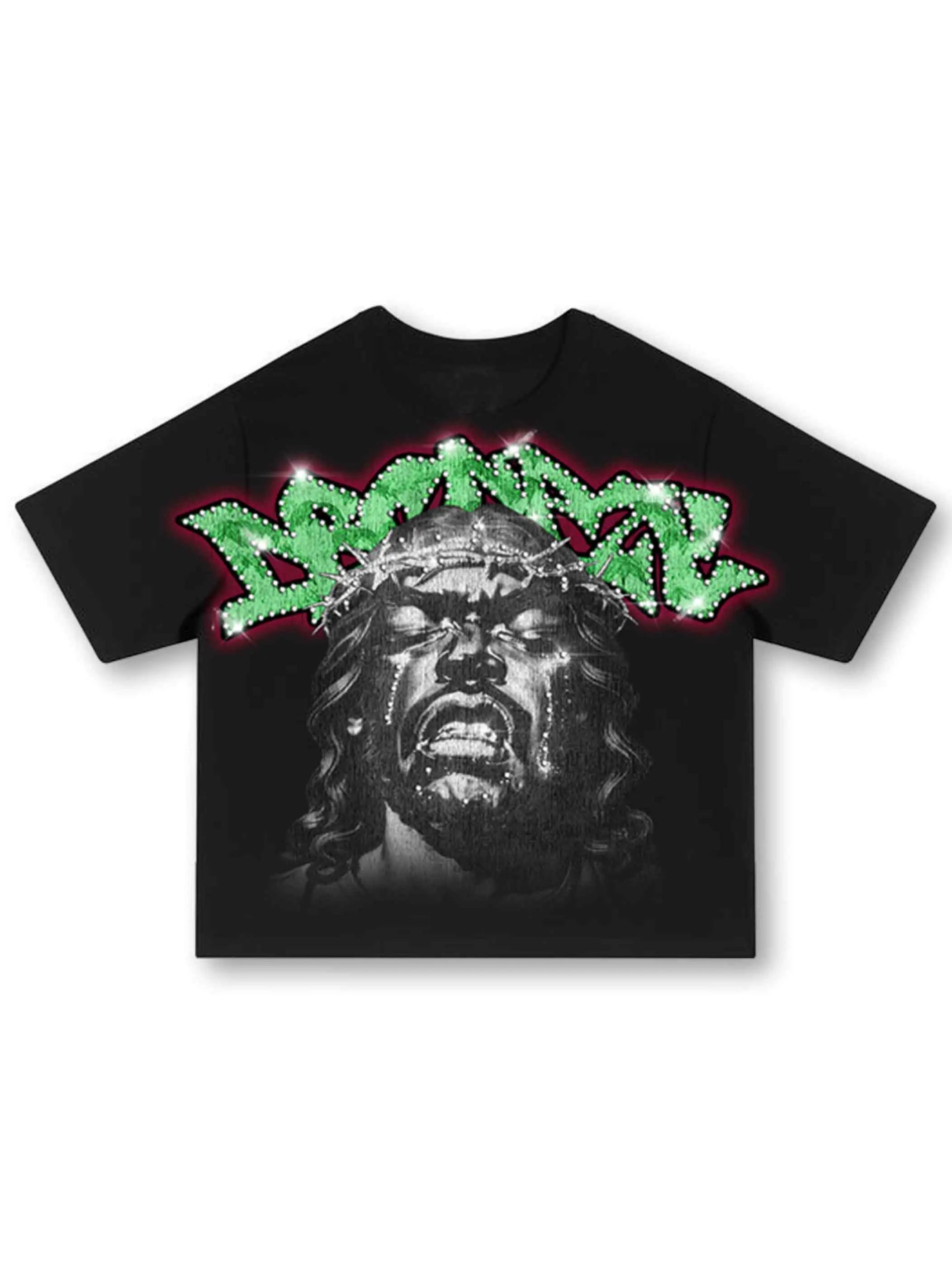 Bling Crying Jesus Graphic Tee-529