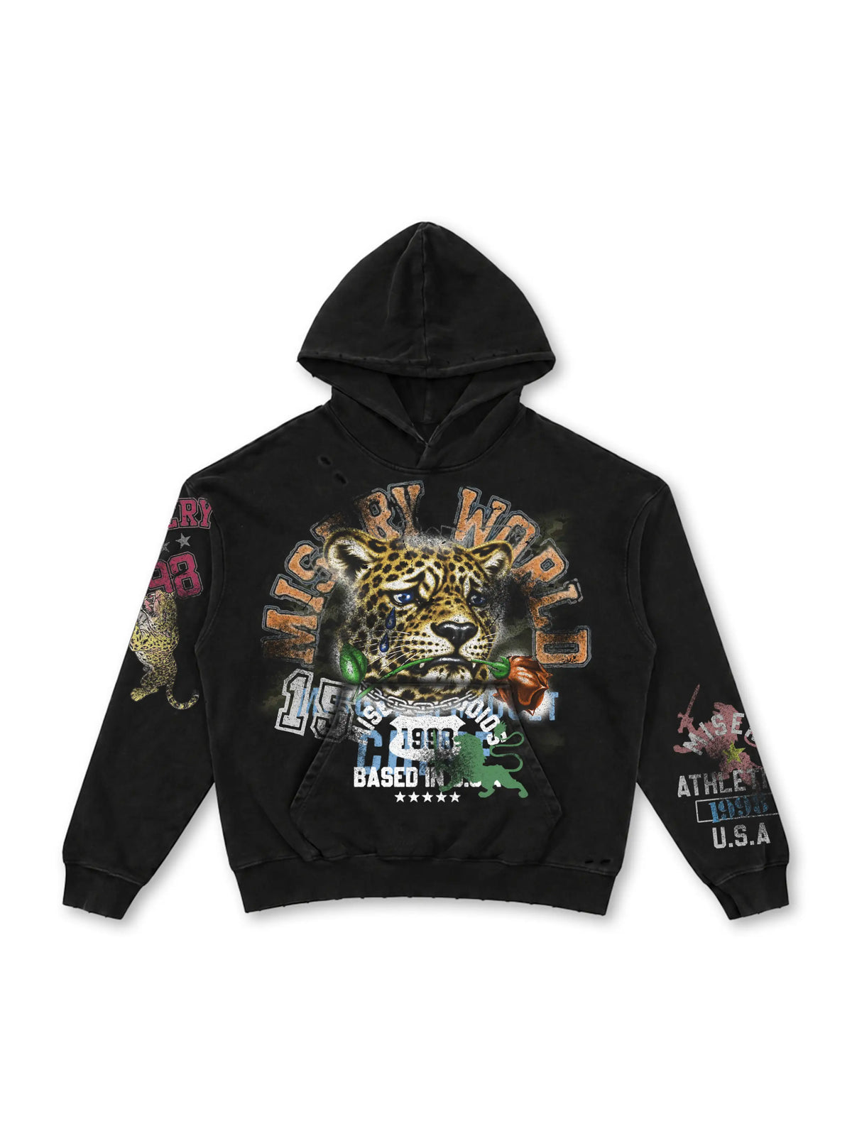 Sweat à capuche léopard Misery Rose-808