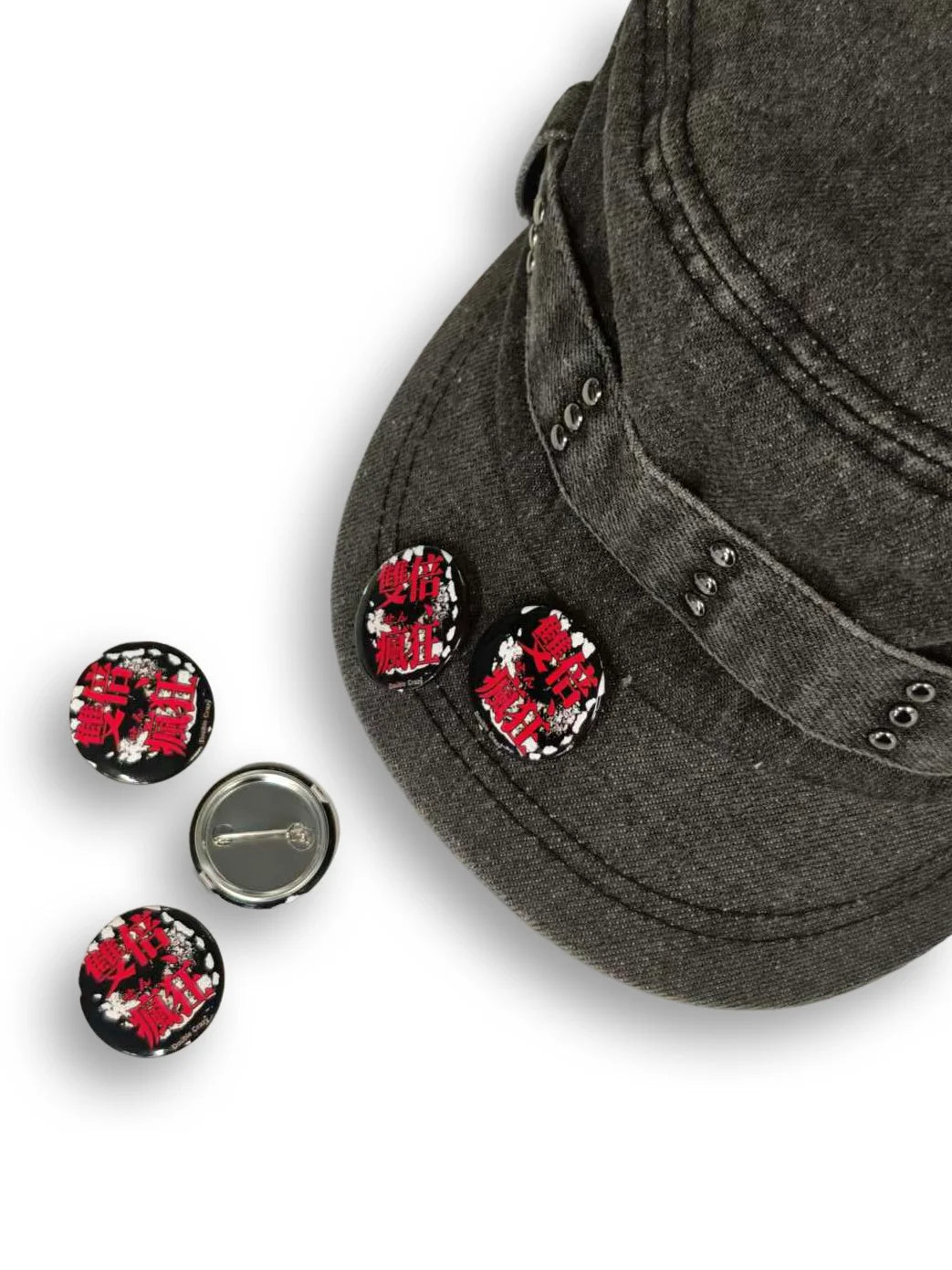 Kanji Splatter Glossy Punk Pin-BJ-600