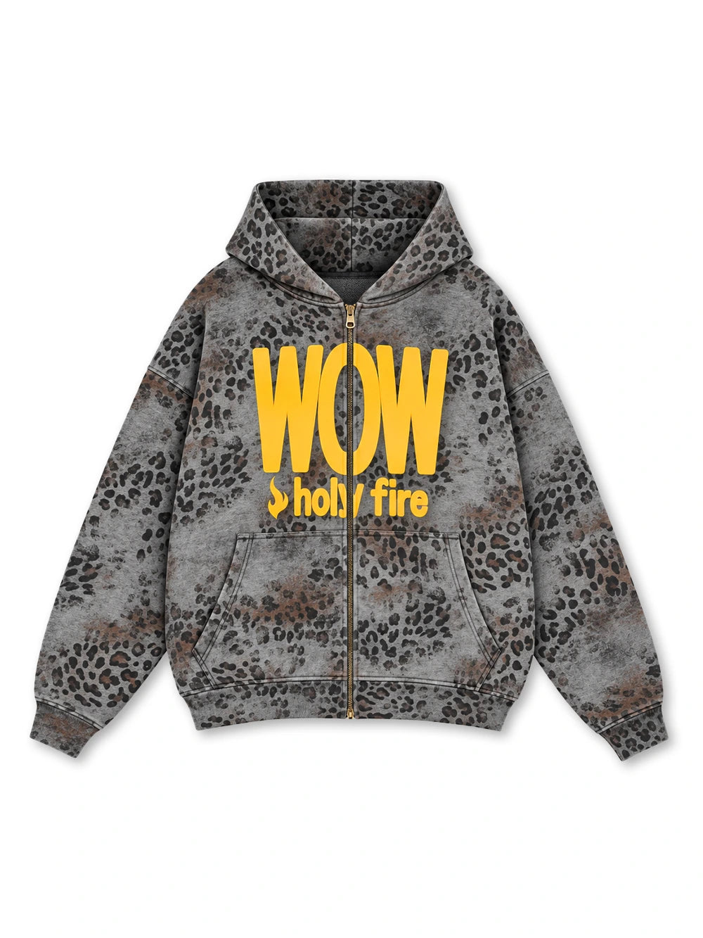 Contrast WOW Leopard Hoodie-770