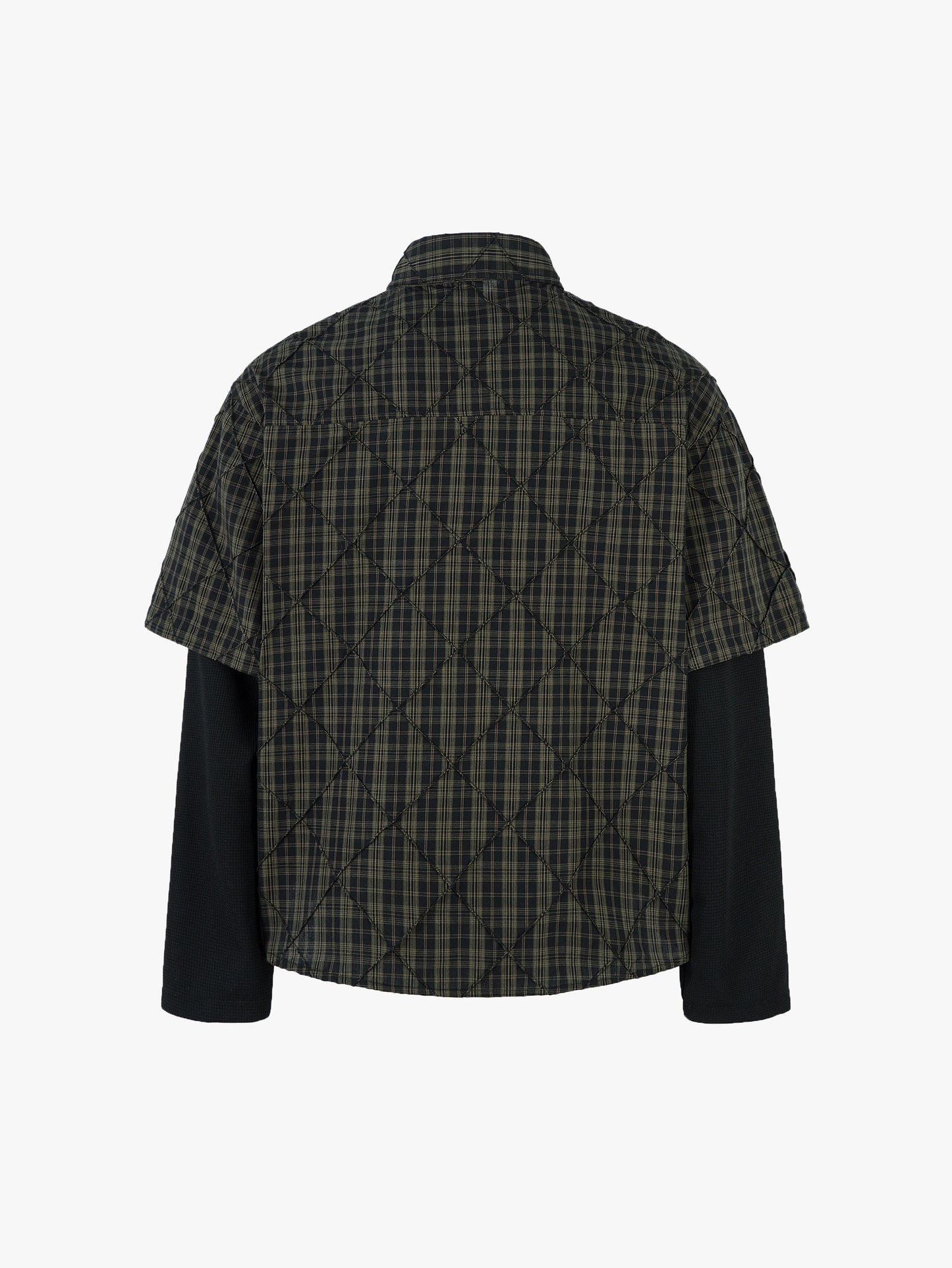 New Collection Quilted Plaid Shirt with Long Sleeves Stylish Streetwear Layered Casual Shirt