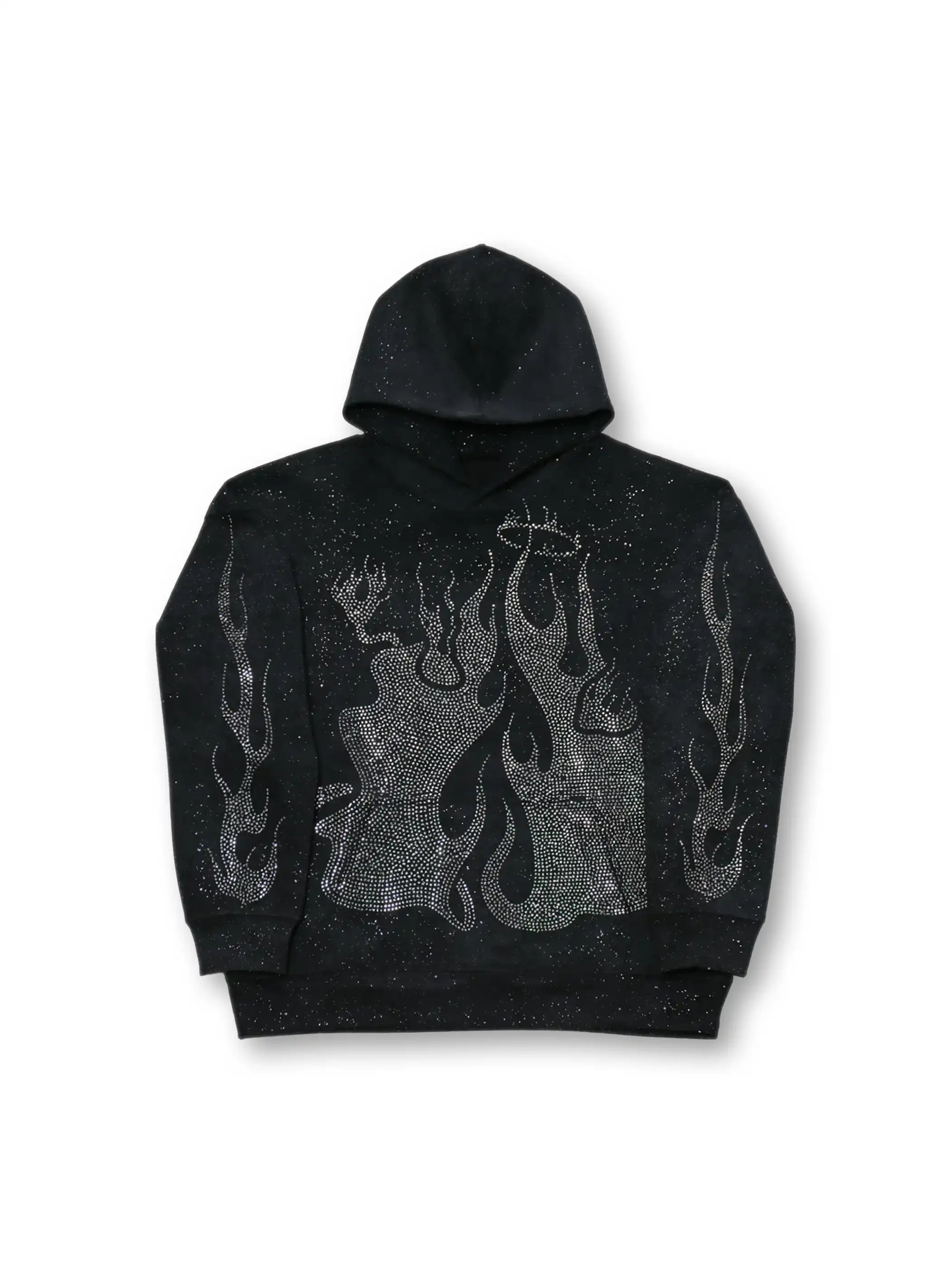 Sweat à capuche vintage dégradé de diamants DOUBLECRAZY Flame Man