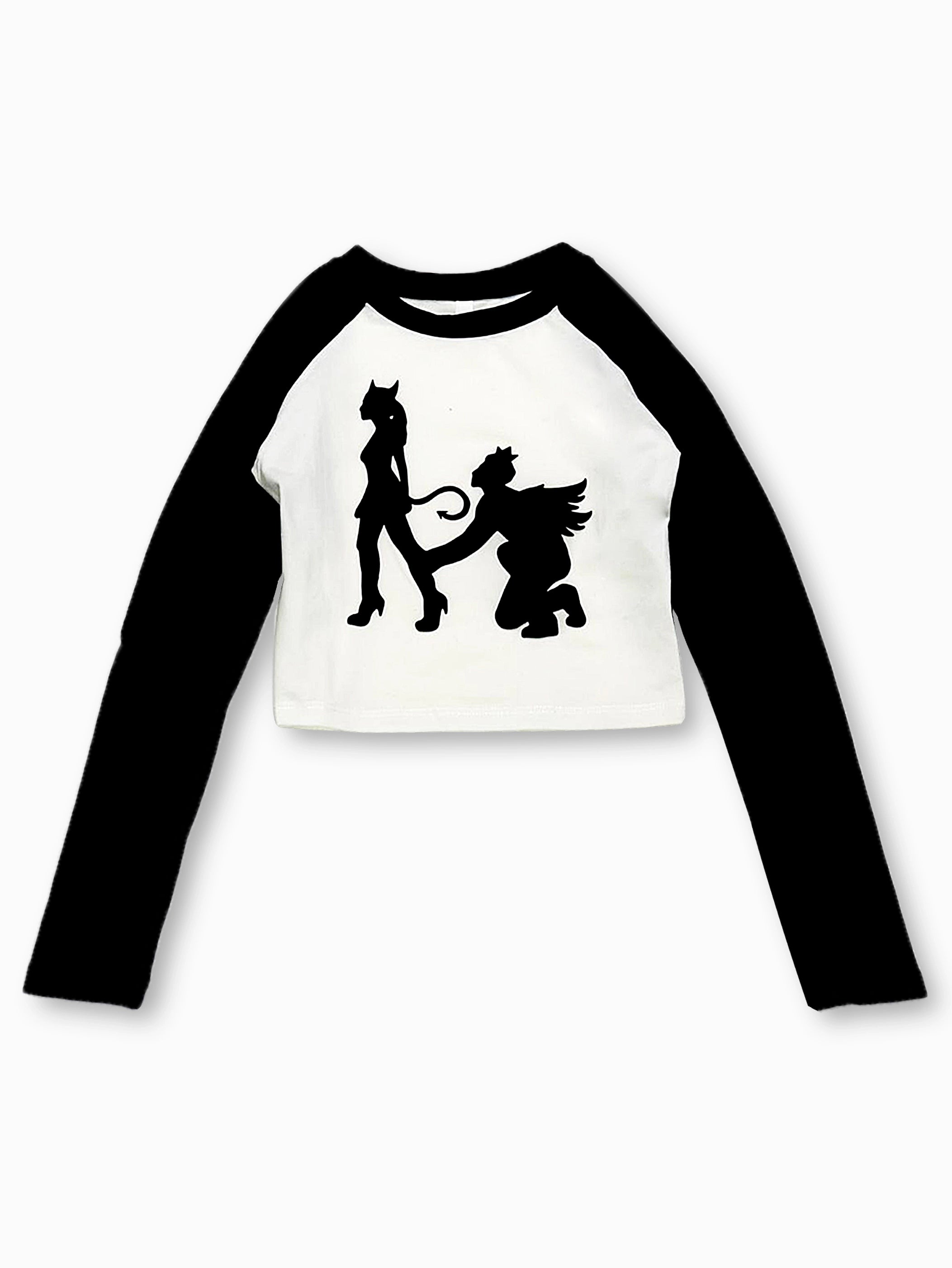 Devil Angel Graphic Crop Top - 024