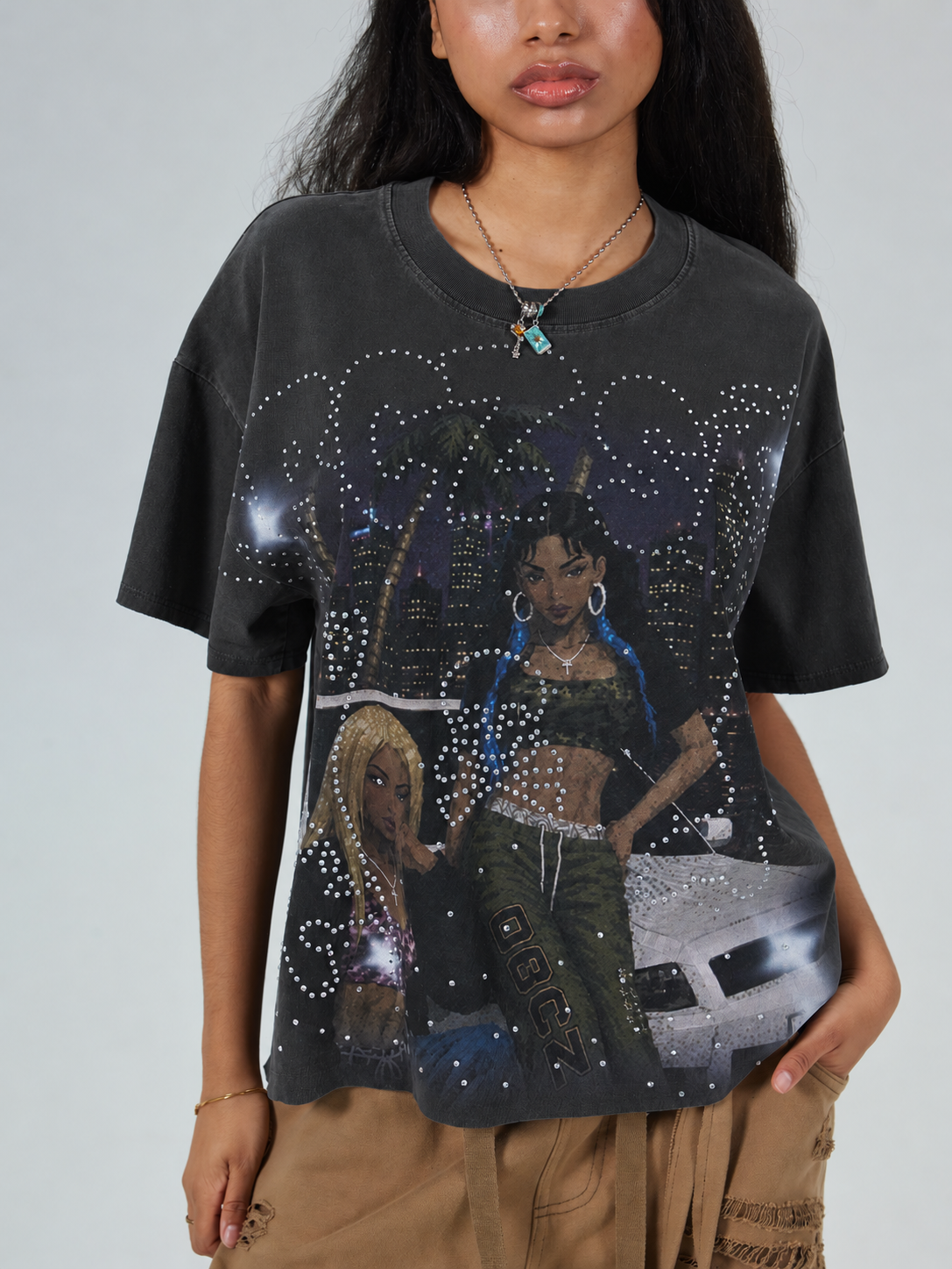 90s Aesthetic Street Girl Tee-666