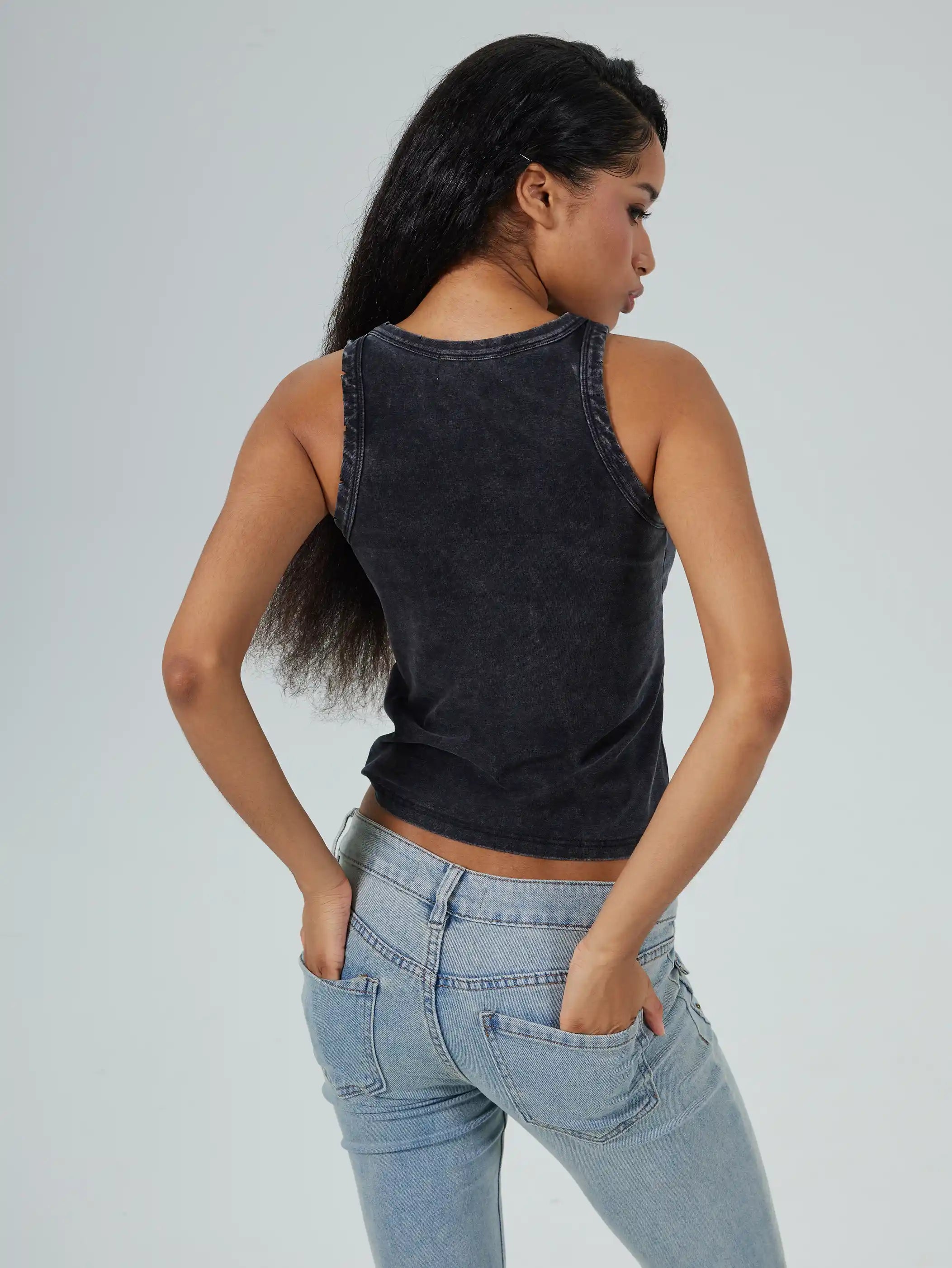 Rhinestone Faded Tribal Tank-695
