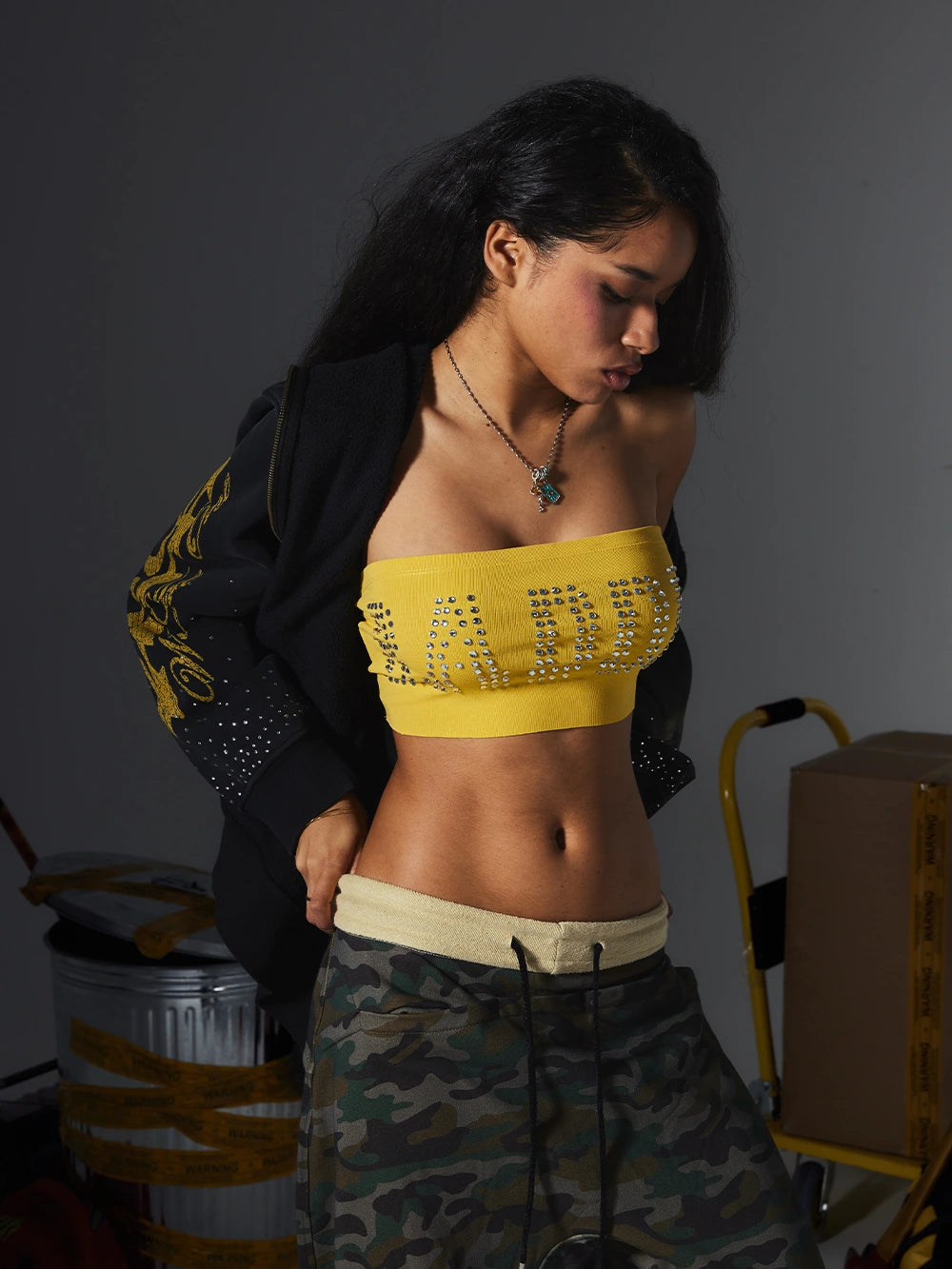 Rhinestone BADDIE Tube Top-733