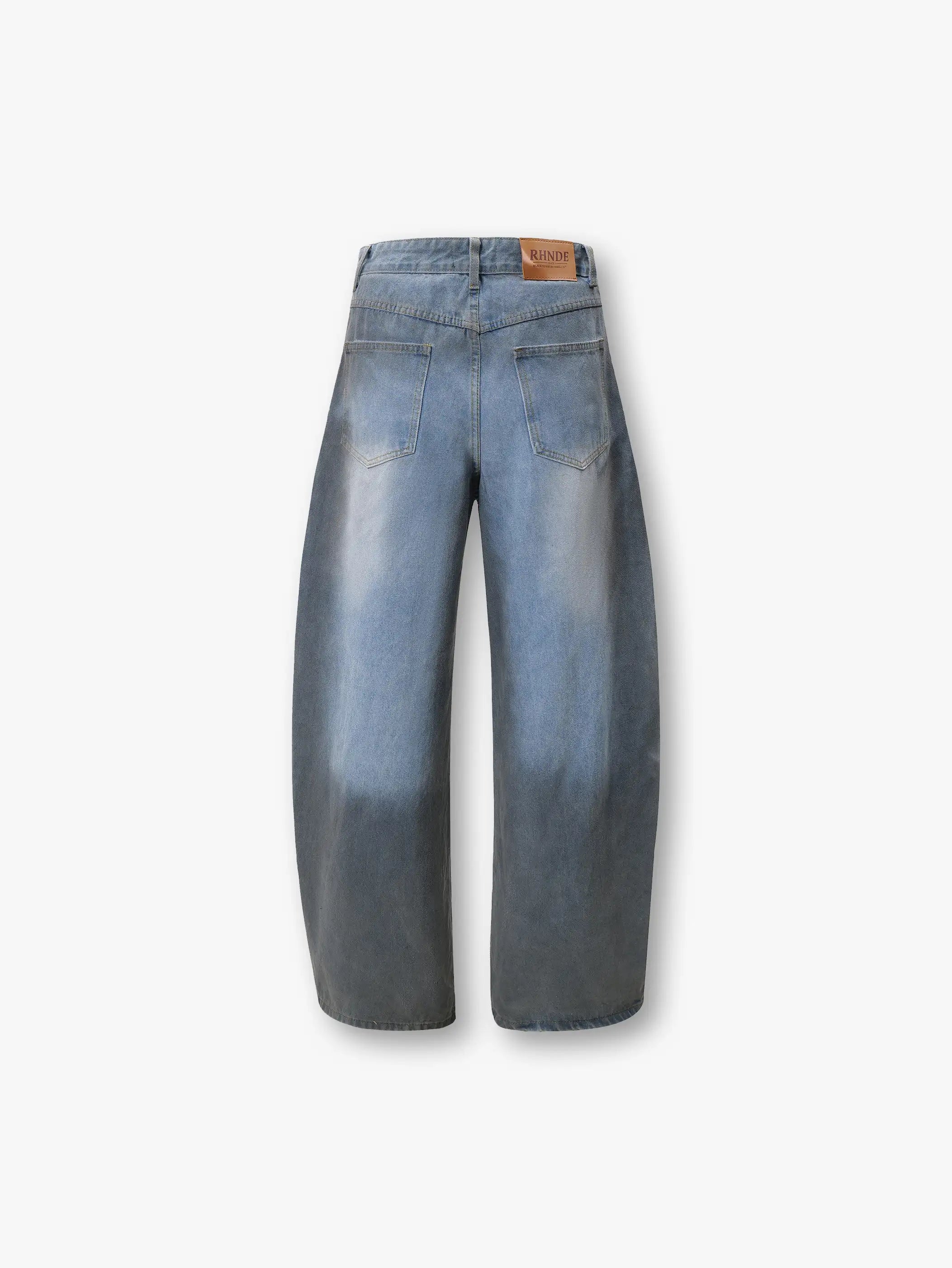 Jean en denim surdimensionné moderne avec dégradé et taille haute