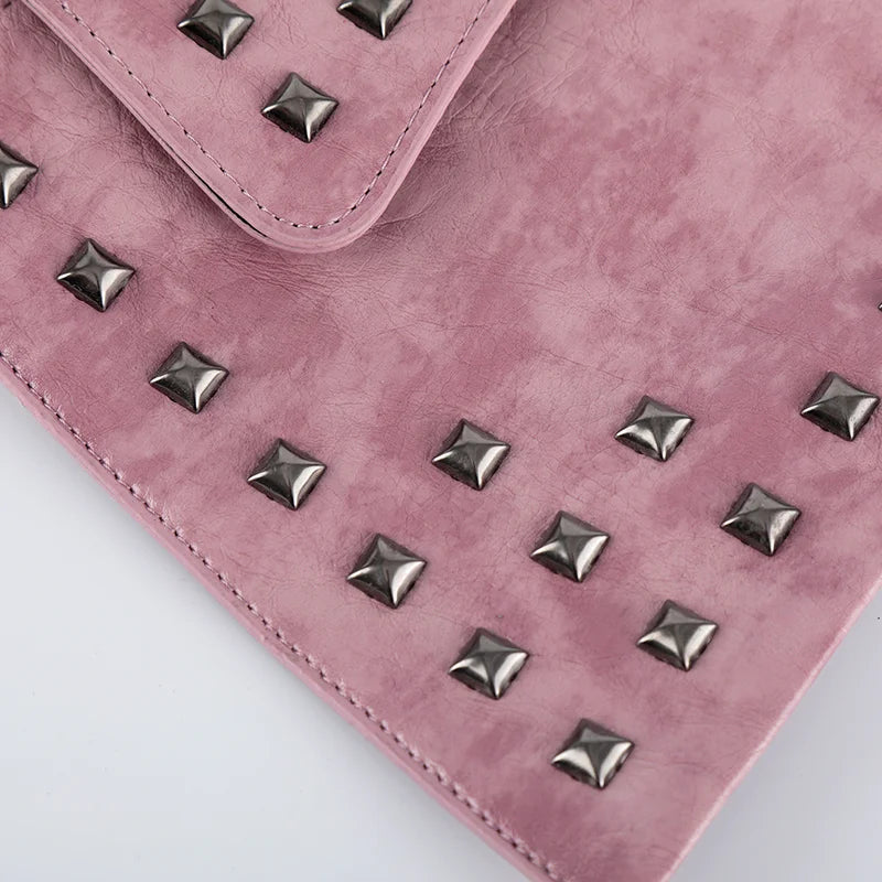 Y2K Studded Washed Envelope Bag-S1225