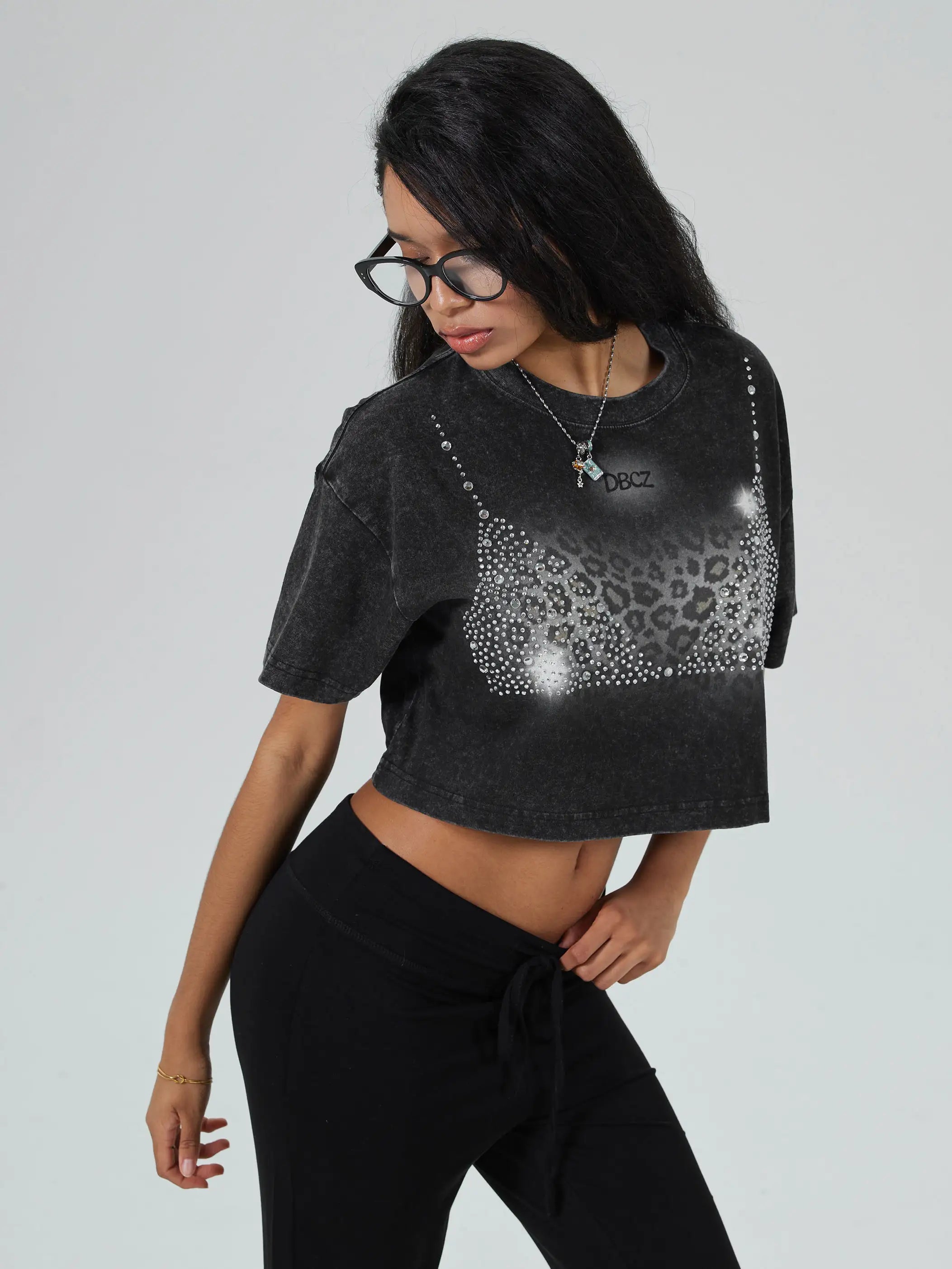 Bling Leopard Bikini Crop Top-661