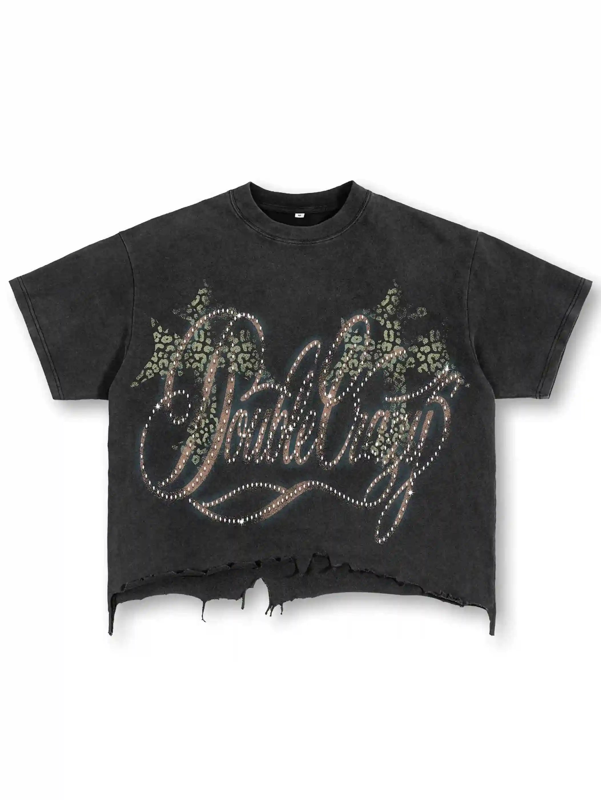 Rhinestone Logo Graphic T-shirt-421