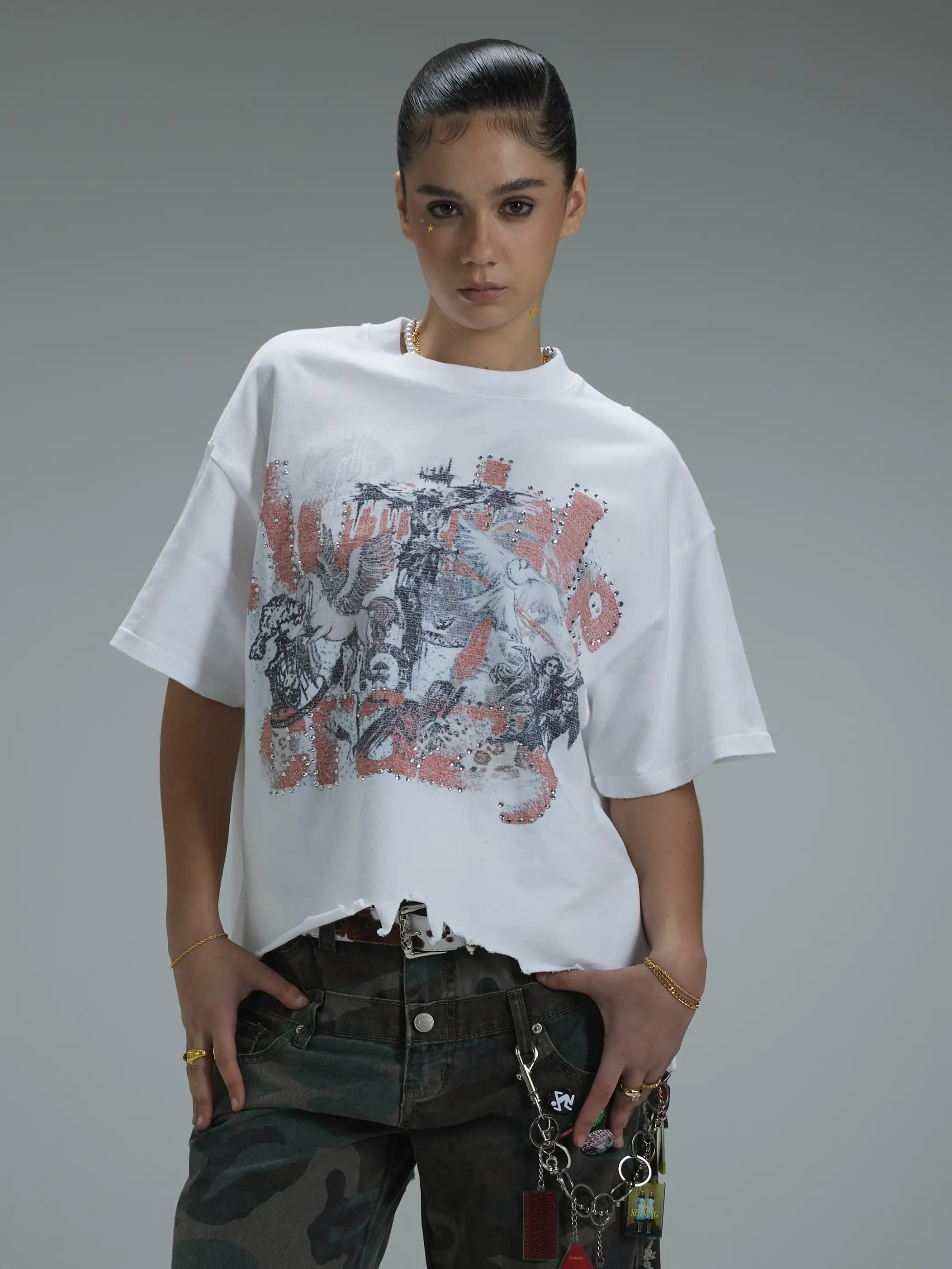 Archive Collage Distressed Tee-444