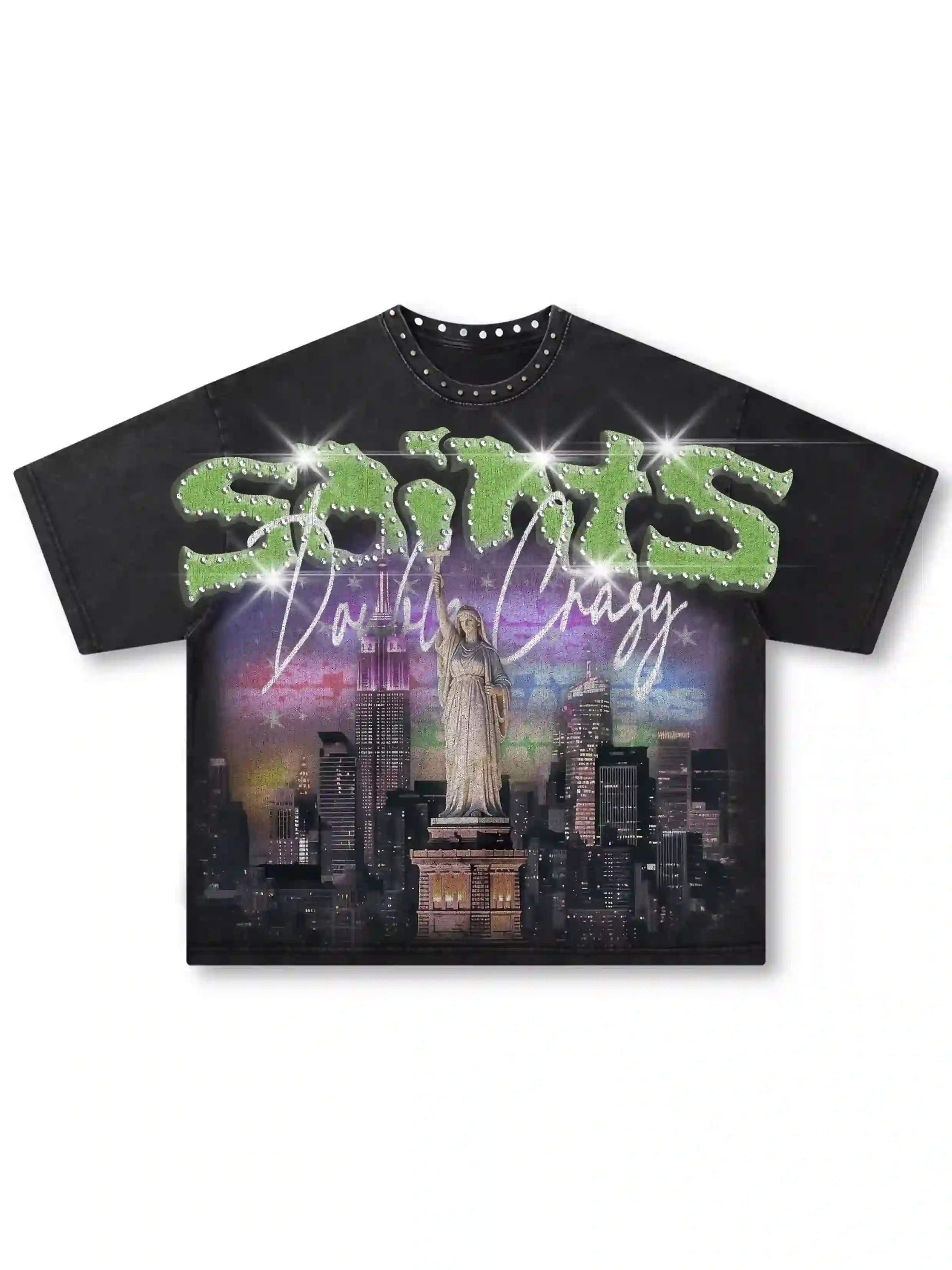 Iced-Out Neck Vintage Saints Tee-457