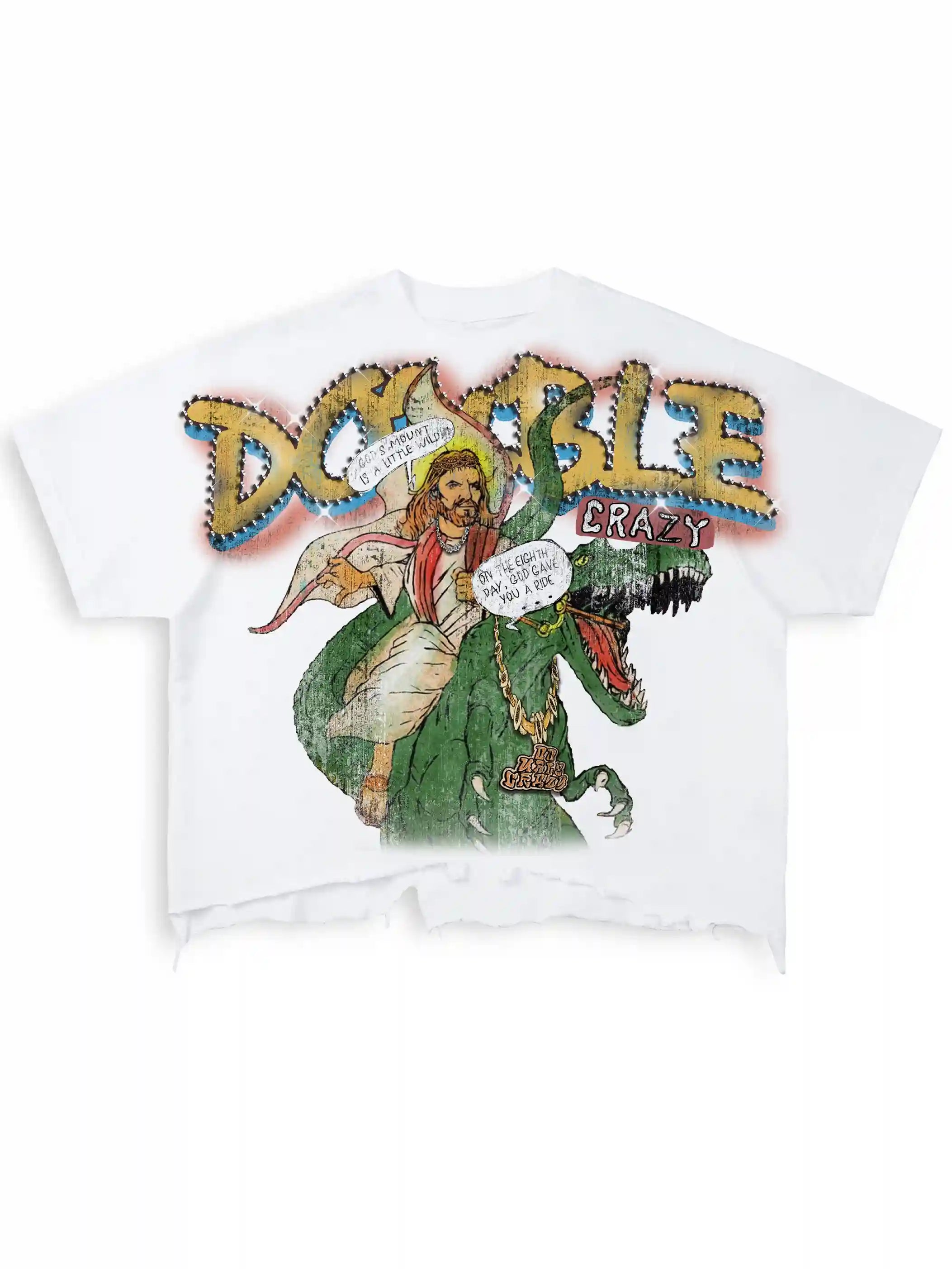 Vintage Raw Hem Boxy Jesus Graphic Tee-468