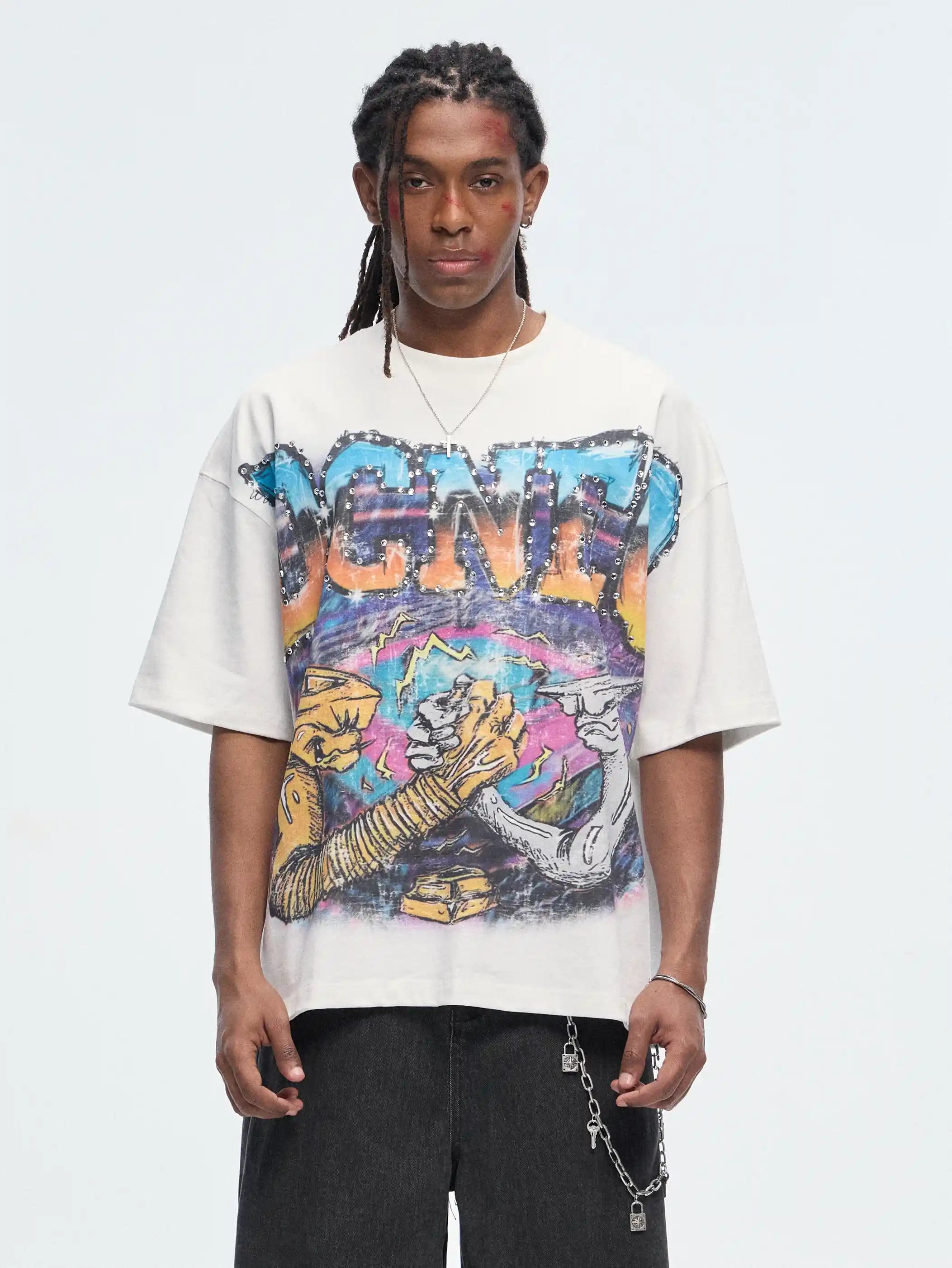 T-shirt Boxy Strass Aérographe-470