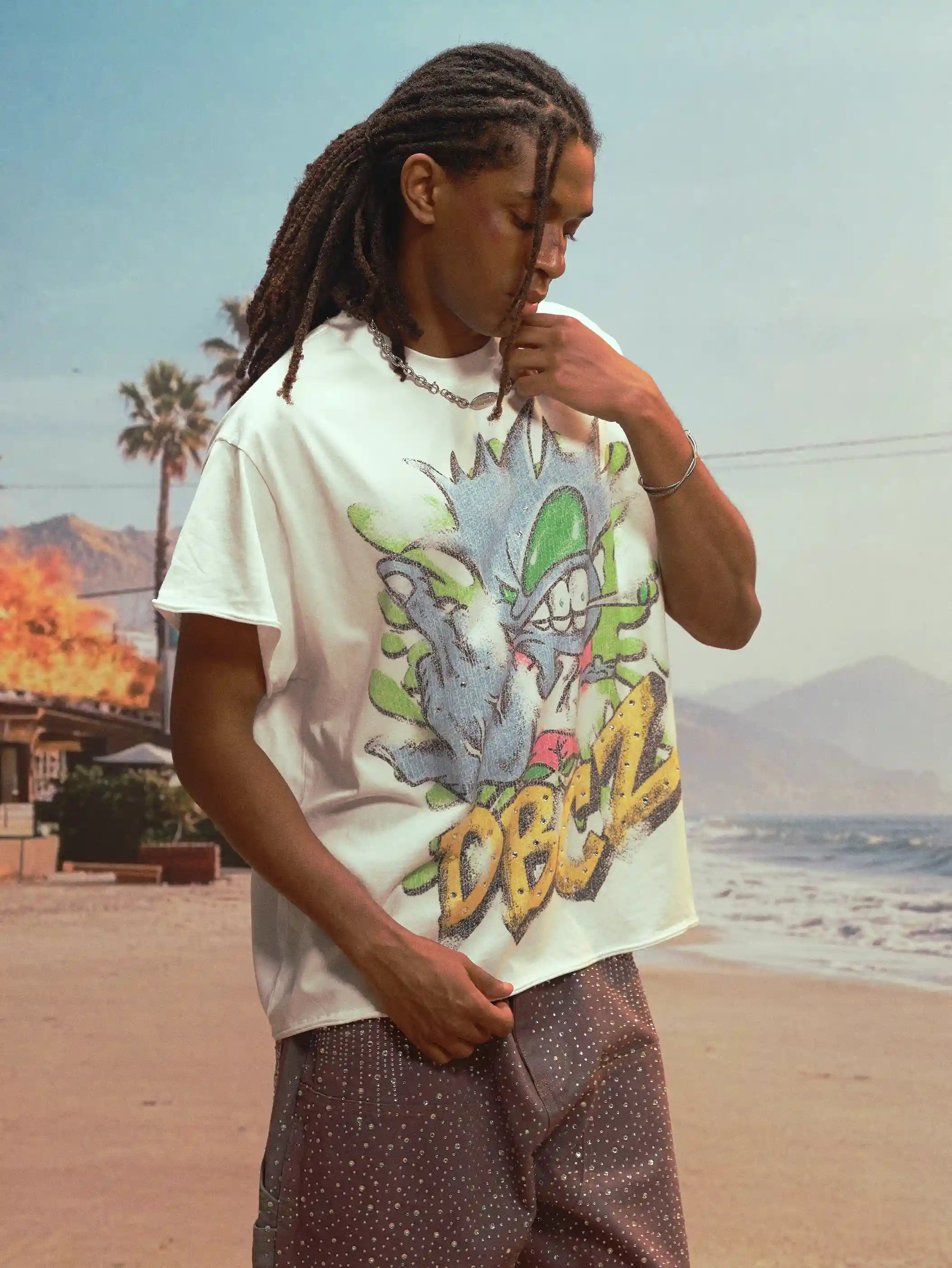 T-shirt graphique brut « Edgy Bling »-483