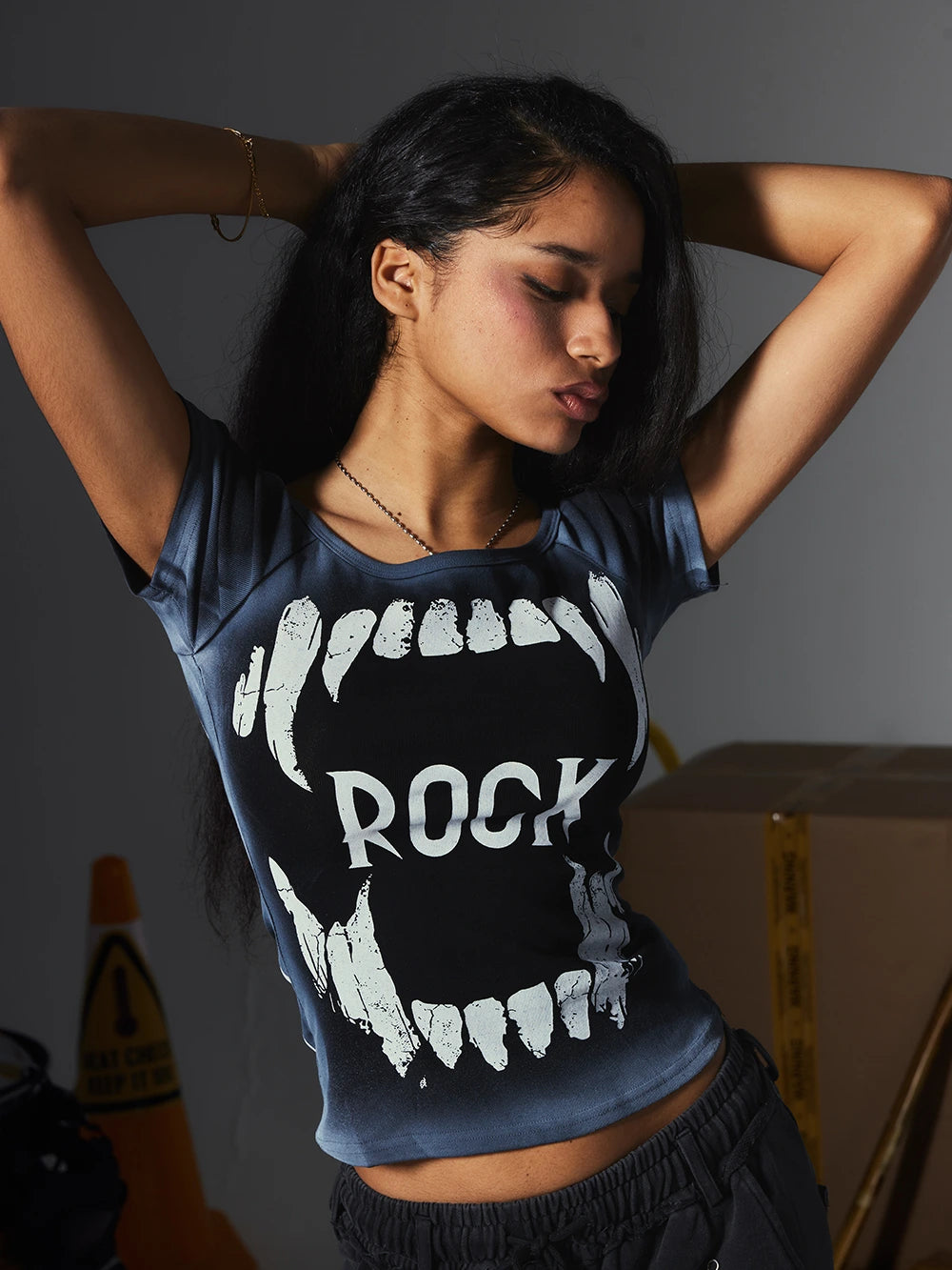 Airbrush Monster Jaw Baby Tee-S1242