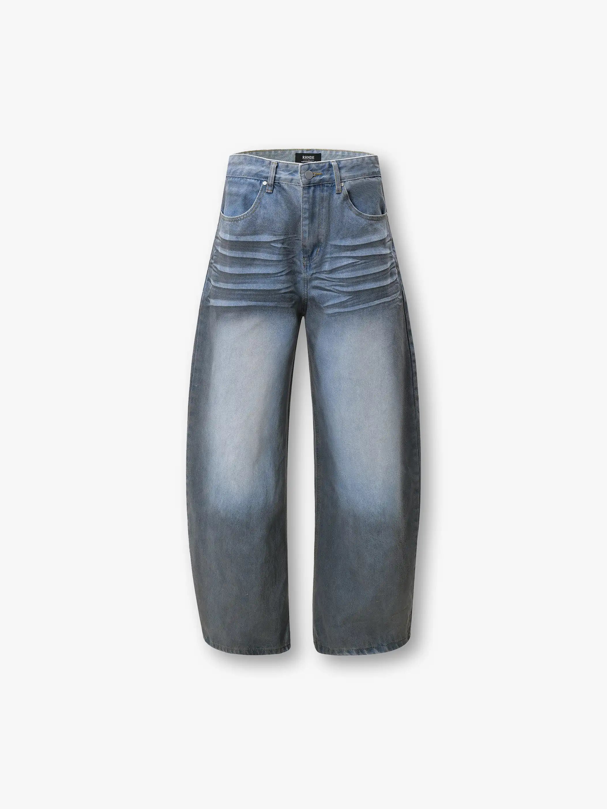 Jean en denim surdimensionné moderne avec dégradé et taille haute