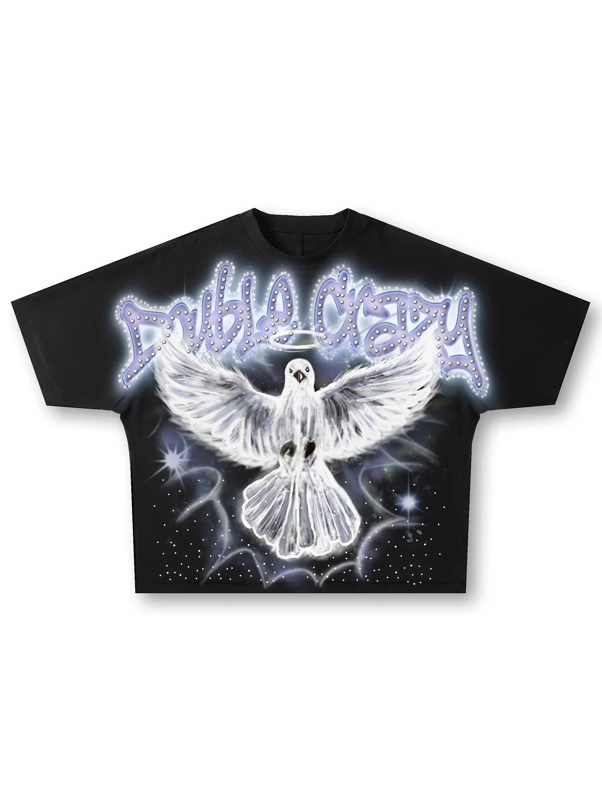 Airbrush Dove Rhinestone Tee-531