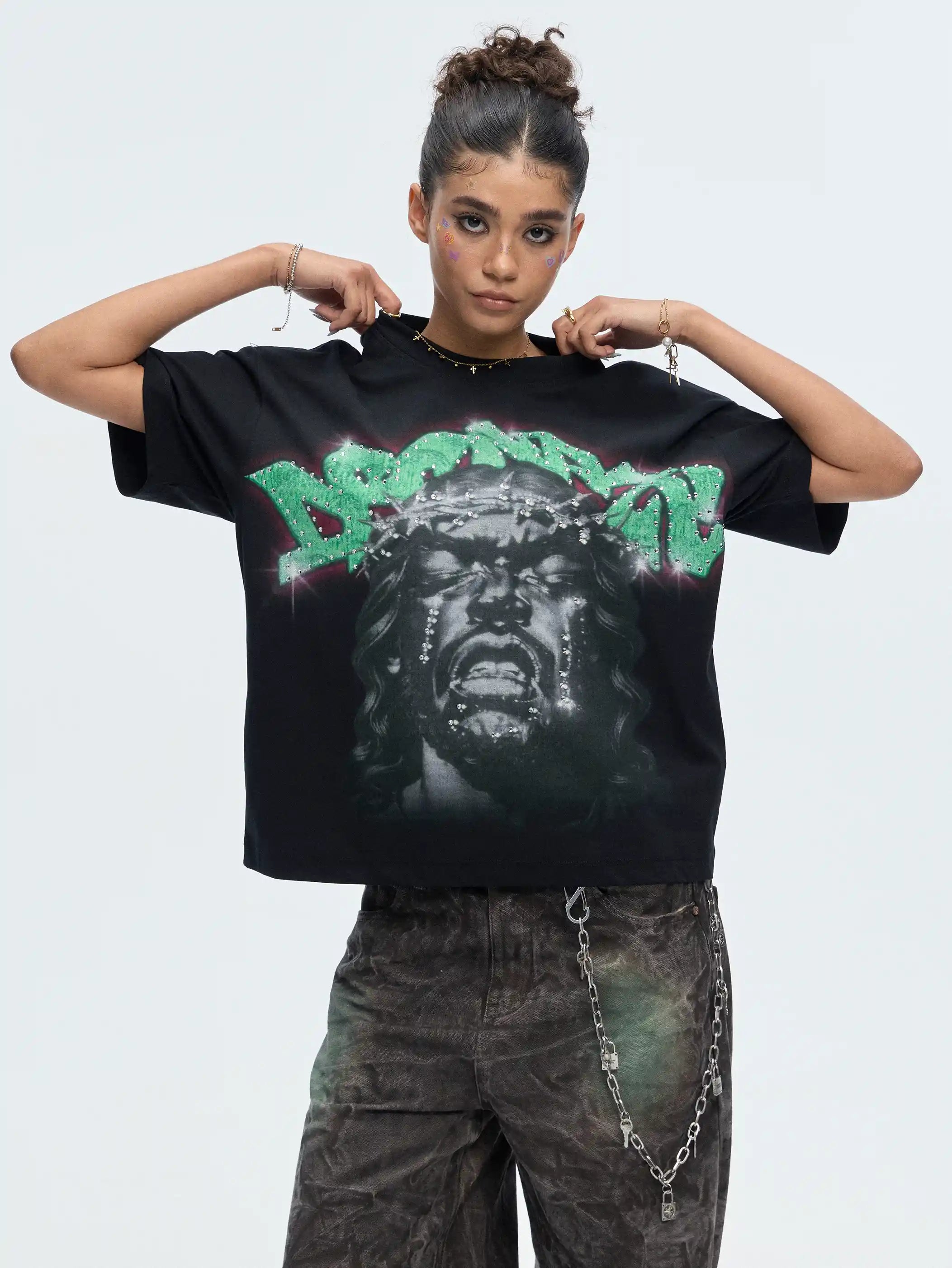 T-shirt Bling Jésus qui pleure-529