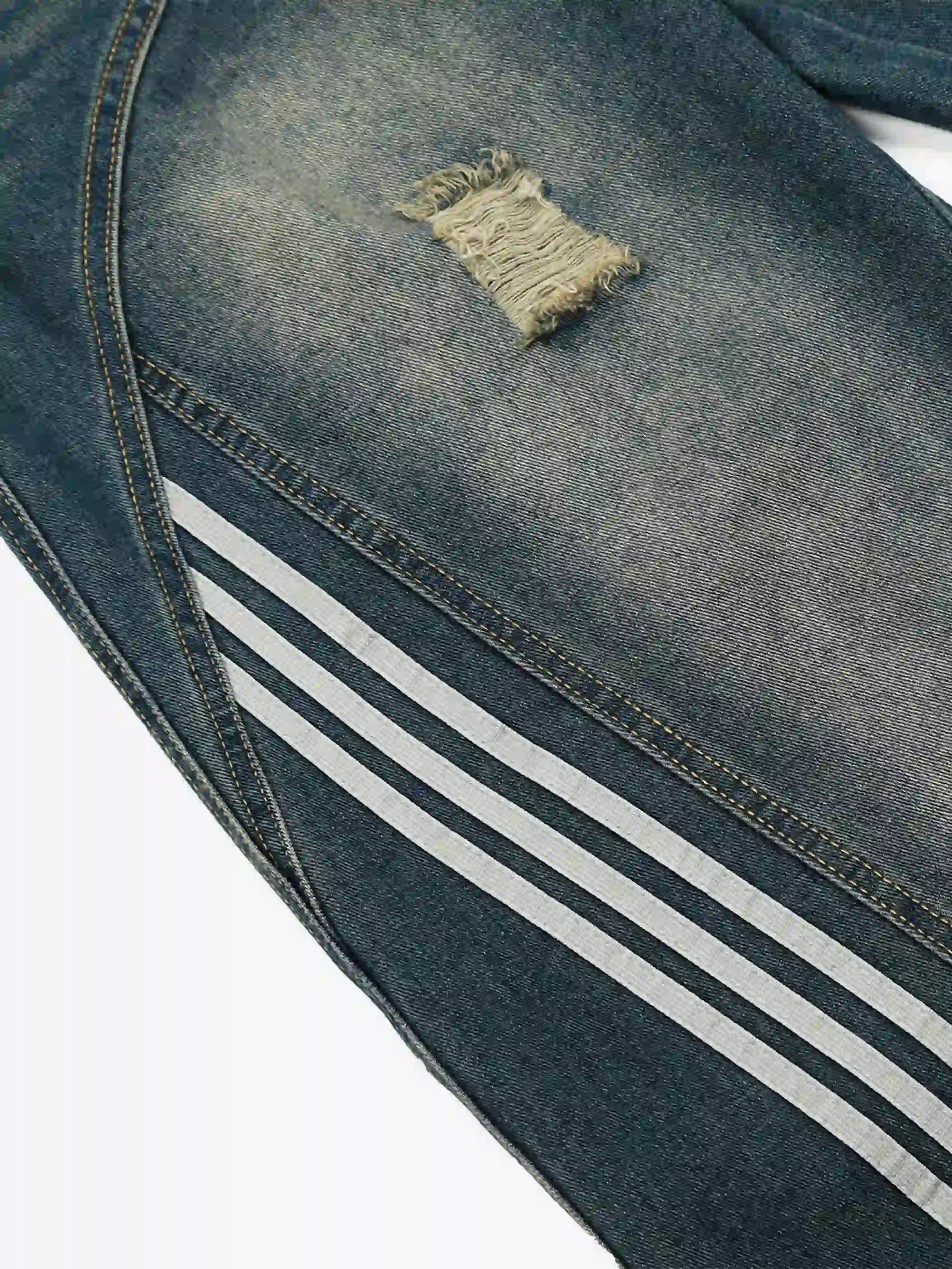 Street Sport Stripes Denim Pants-S1005