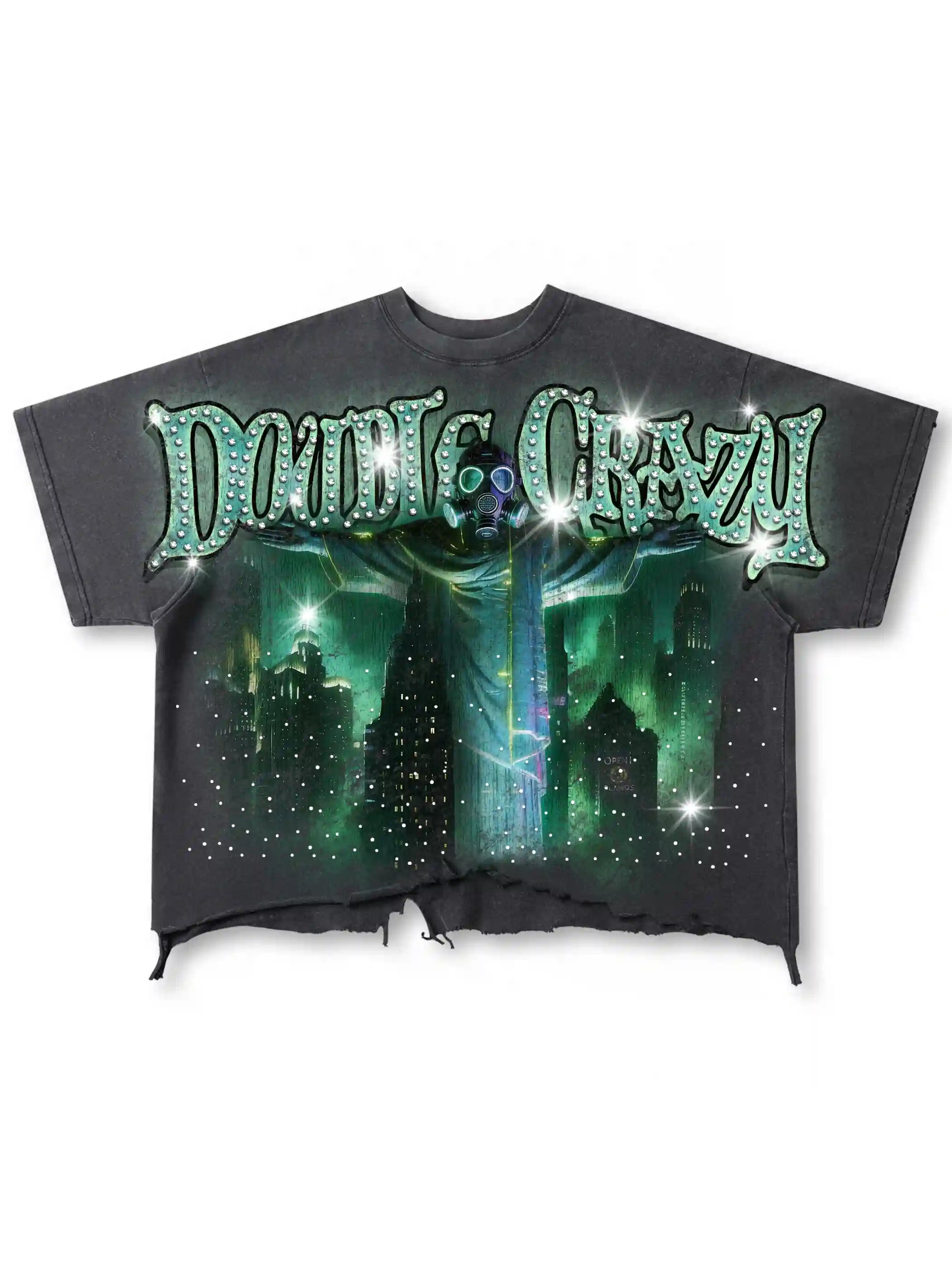 Camiseta con gráfico de Jesús con máscara de gas tóxico-549