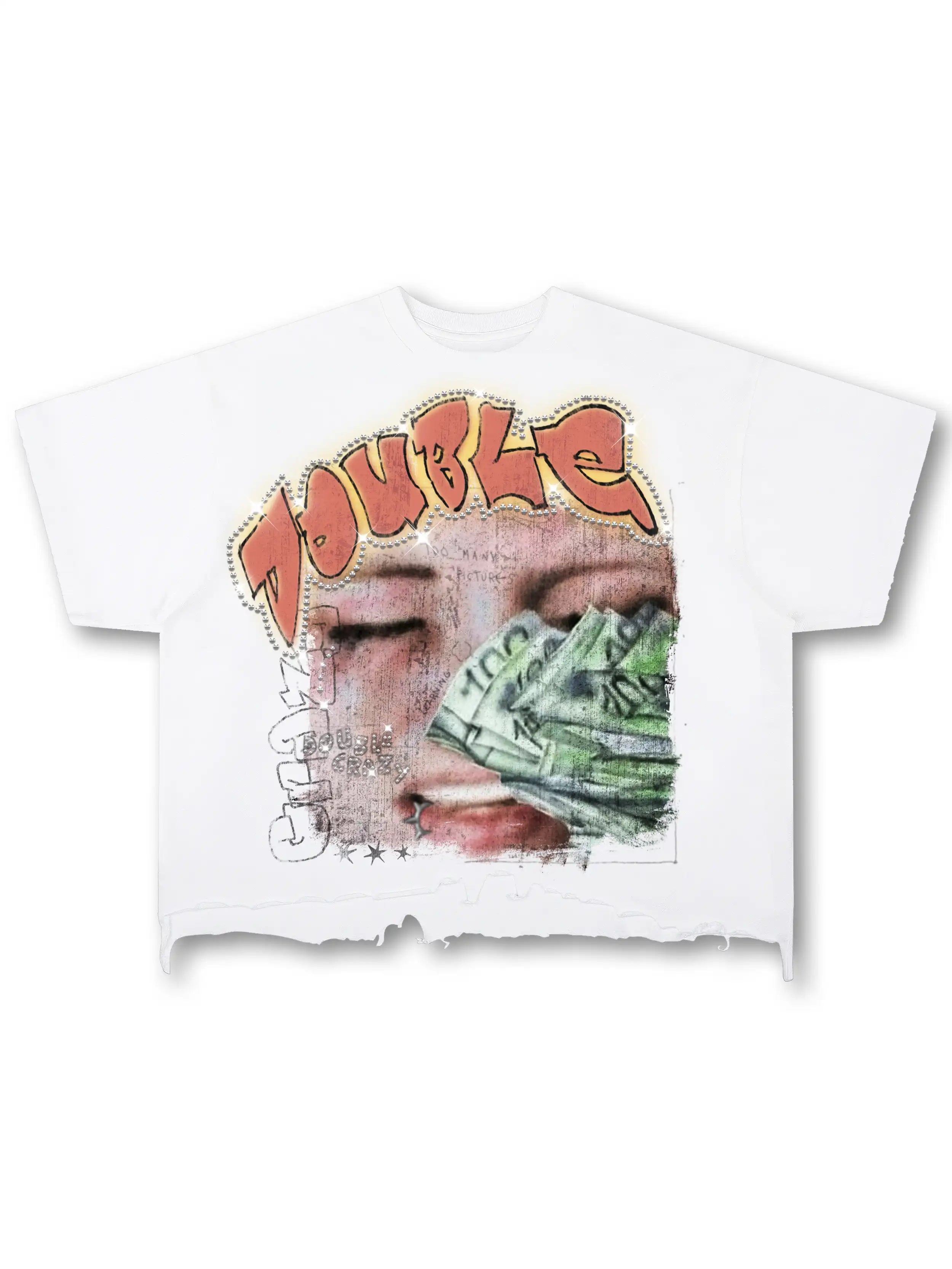Camiseta envejecida Bling Money-563